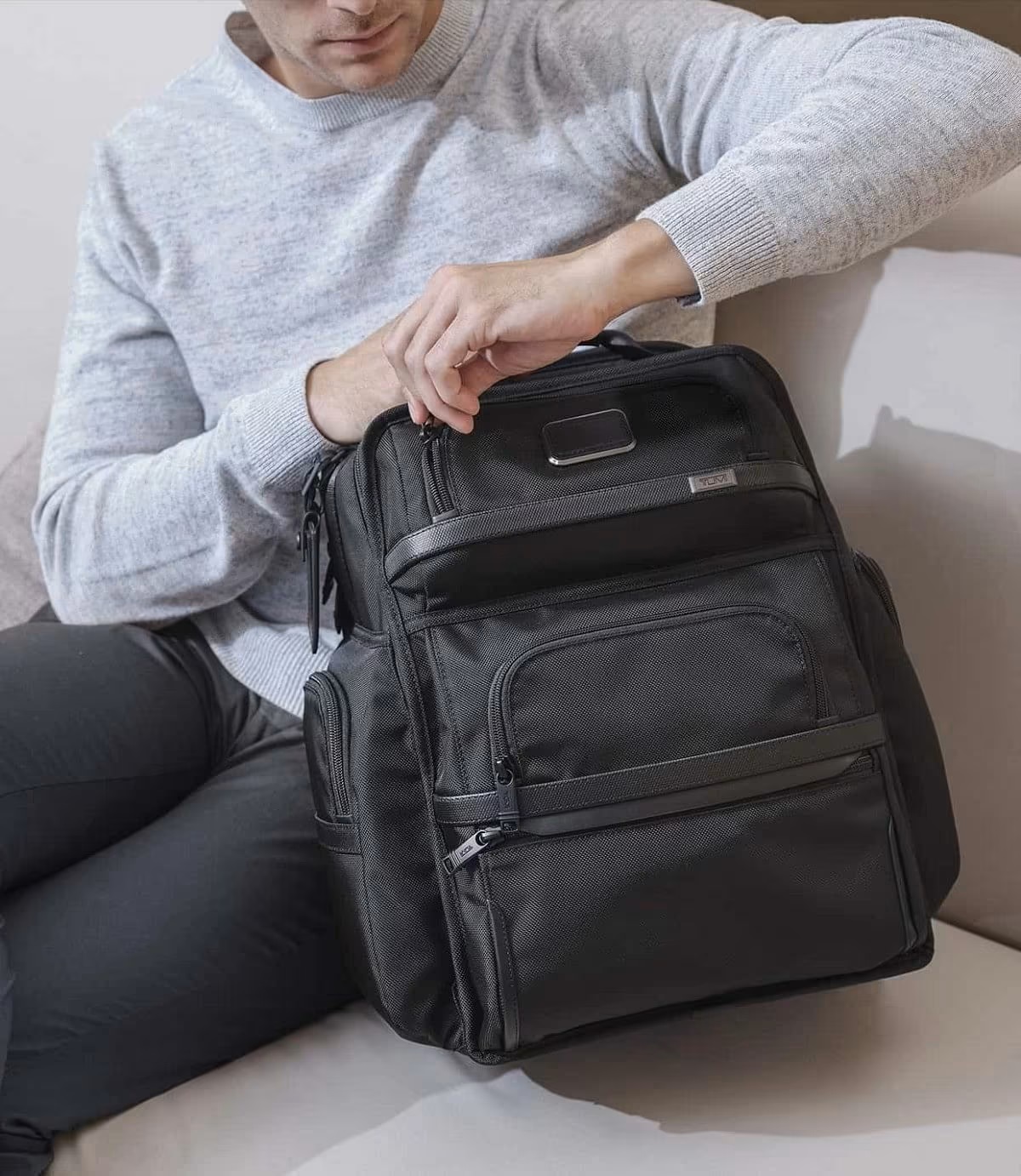 Balo Tumi Alpha Brief Pack Backpack Black Reflective T-Jacquard 152417A516 6