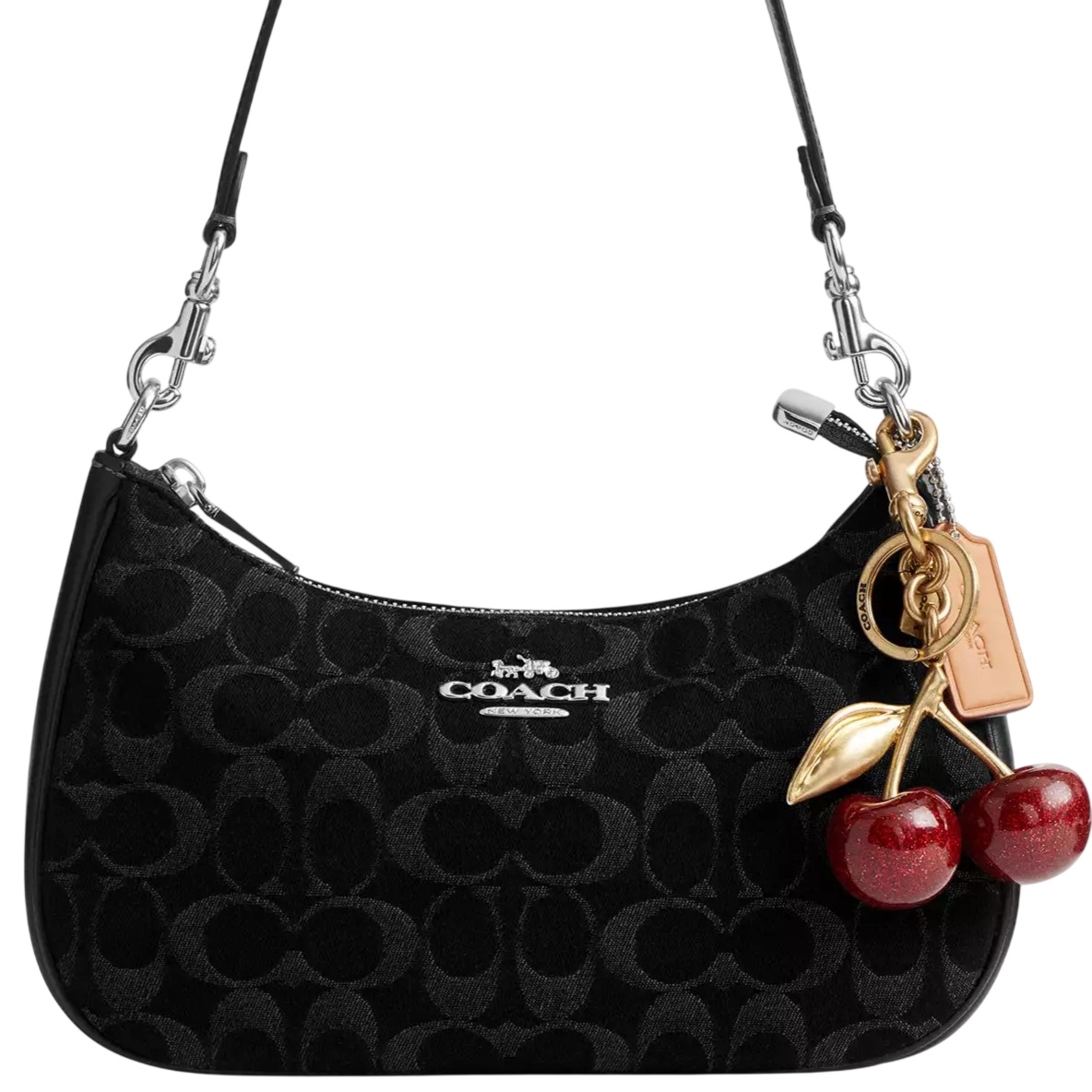 Túi Coach Teri Shoulder Bag In Signature Denim Black CDE43 2