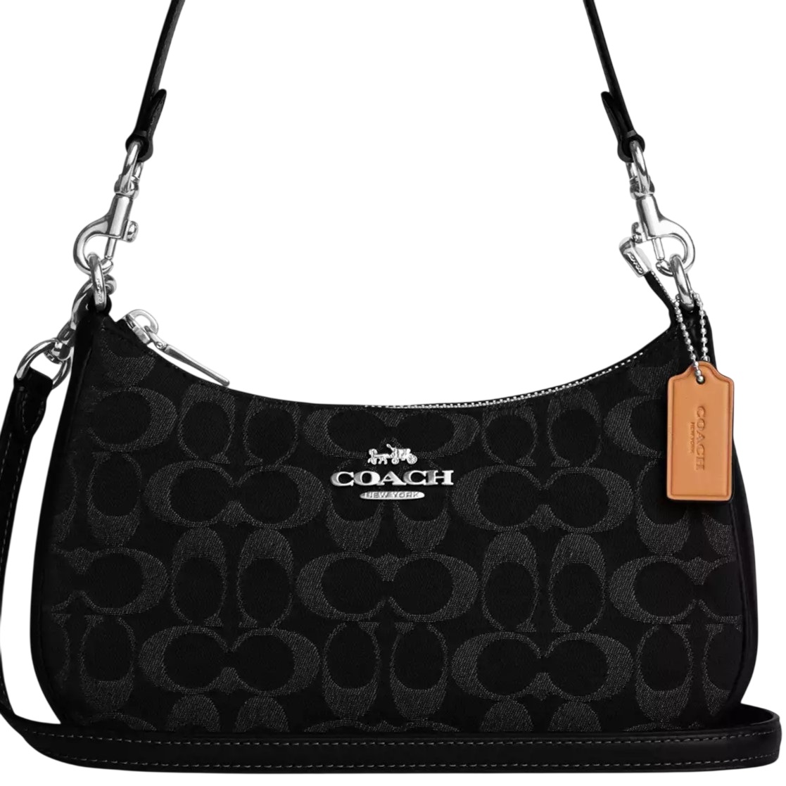 Túi Coach Teri Shoulder Bag In Signature Denim Black CDE43 6