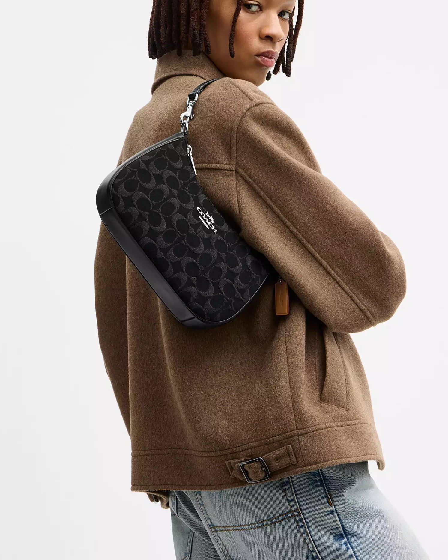 Túi Coach Teri Shoulder Bag In Signature Denim Black CDE43 10