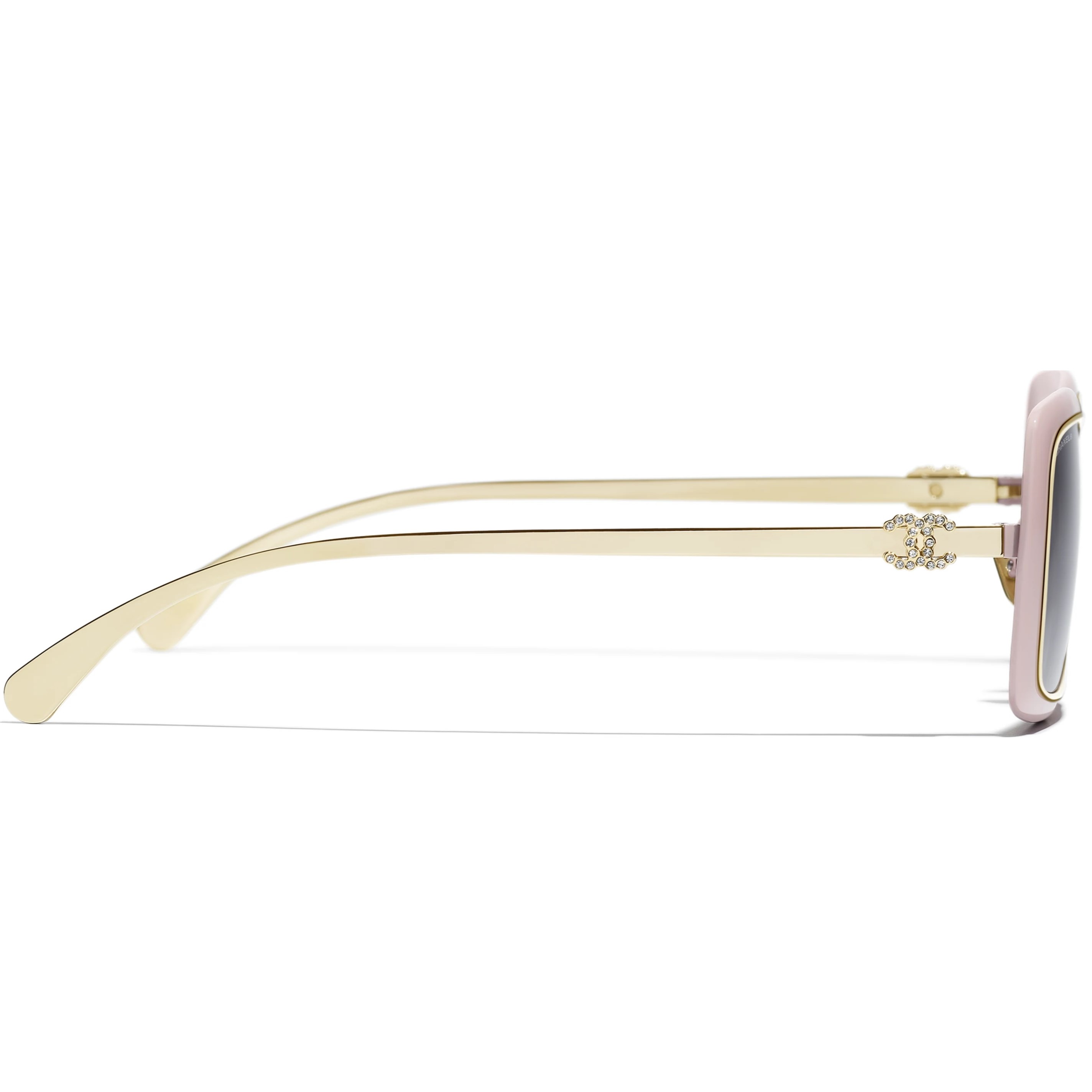 Kính mát Chanel Rectangle Sunglasses Metal Pale Pink 9576B 2