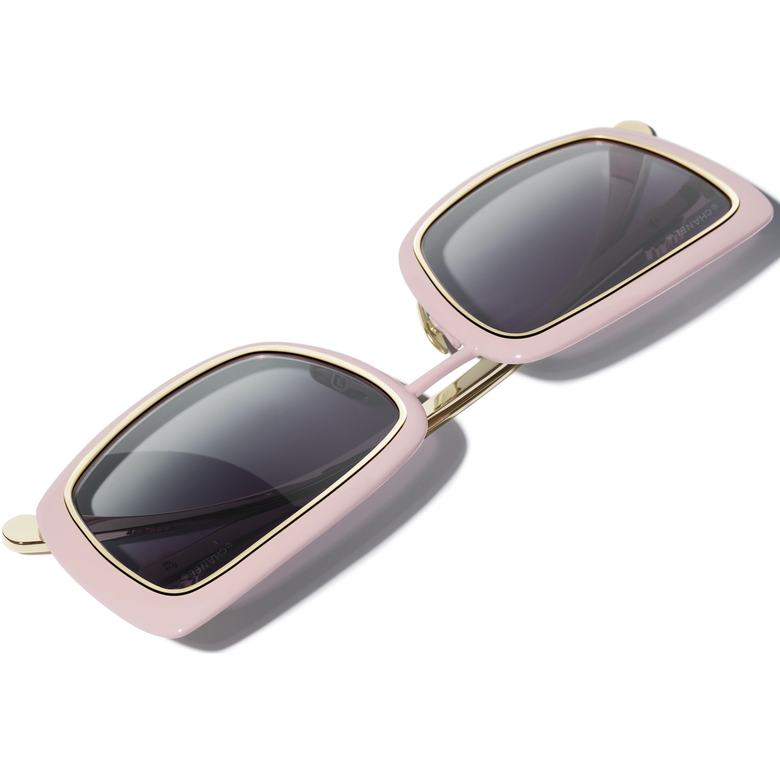 Kính mát Chanel Rectangle Sunglasses Metal Pale Pink 9576B 3