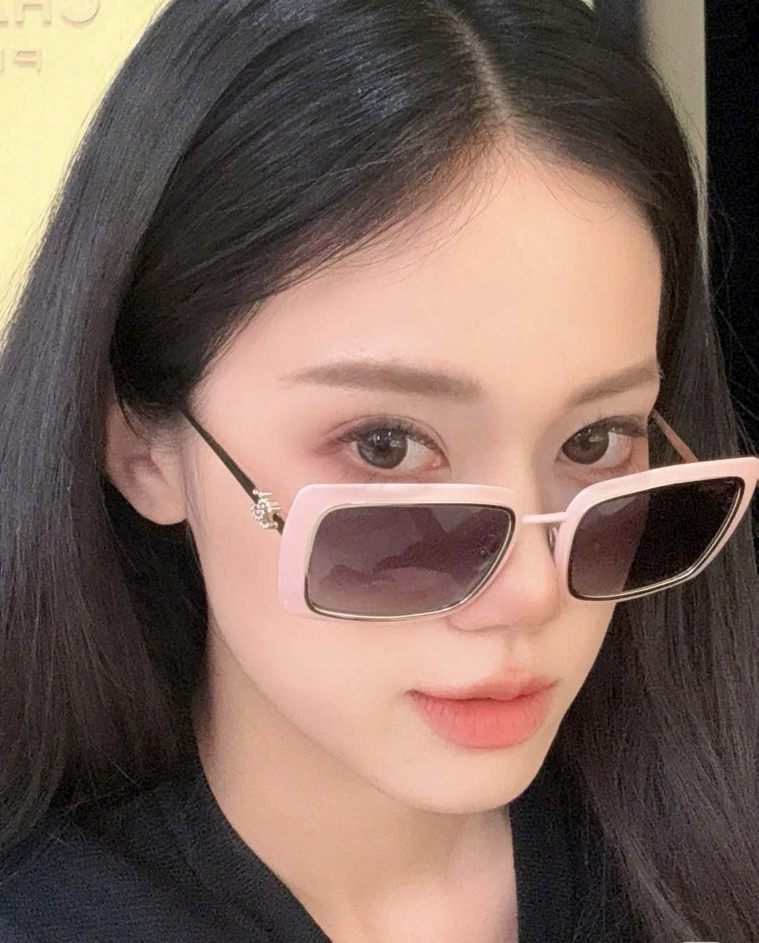Kính mát Chanel Rectangle Sunglasses Metal Pale Pink 9576B 5