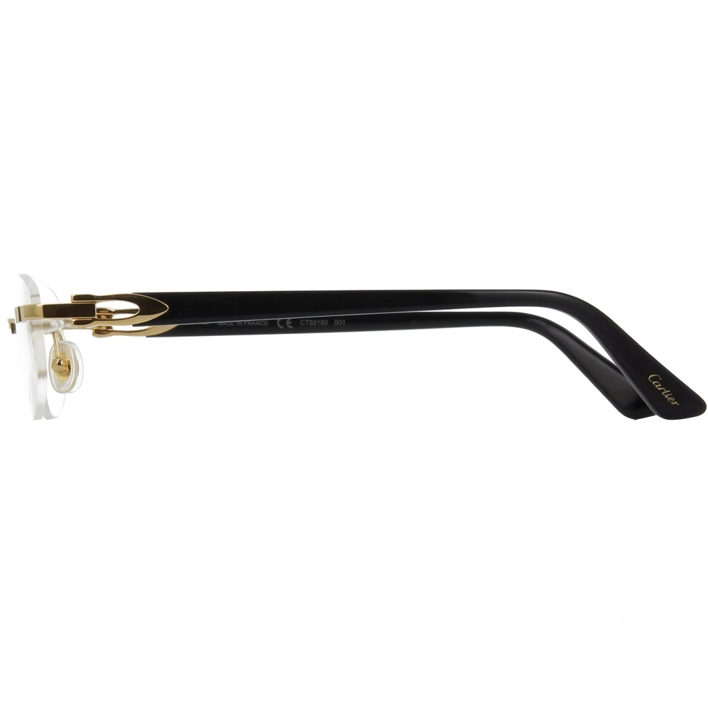 Kính Mắt Cận Cartier Gold Black Transparent CT0318O 001 1
