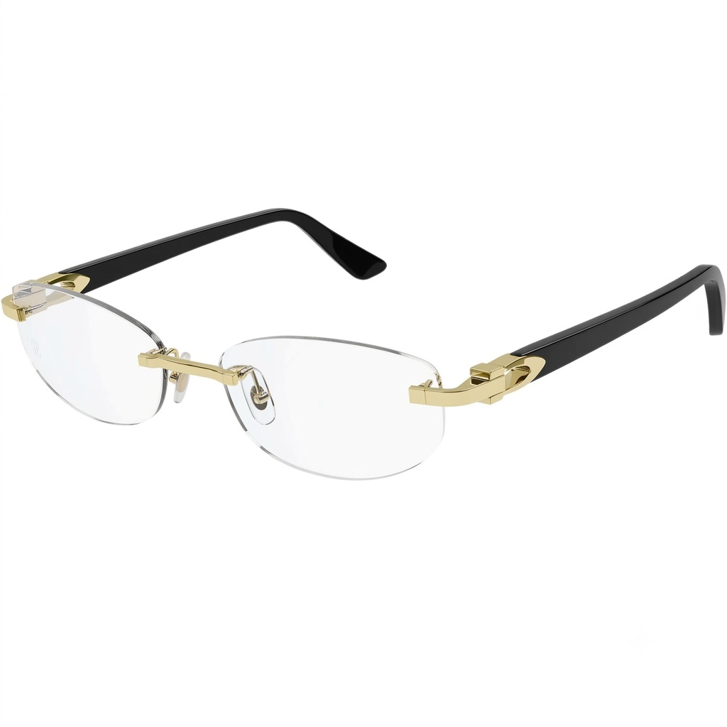Kính Mắt Cận Cartier Gold Black Transparent CT0318O 001 3