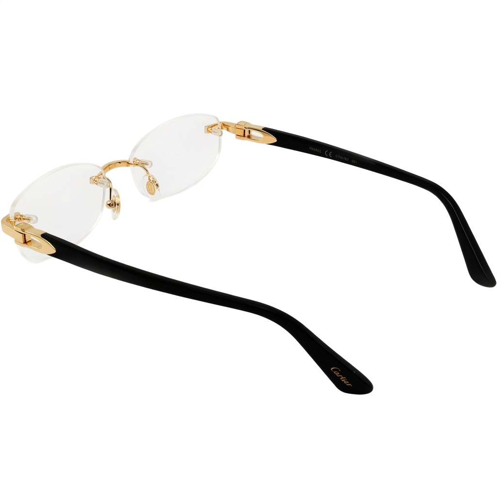Kính Mắt Cận Cartier Gold Black Transparent CT0318O 001 8