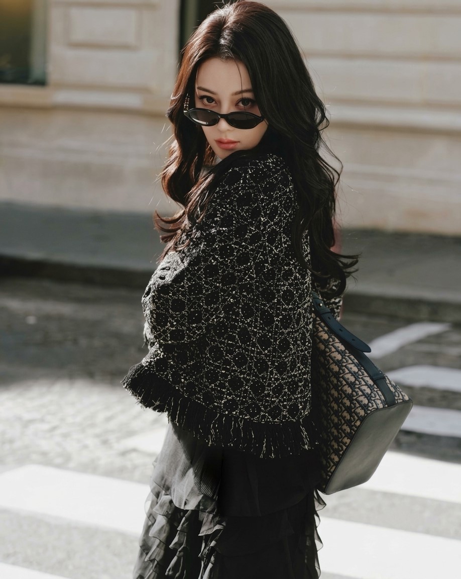 Kính mát DiorTreasure R1I Black Oval Sunglasses 5