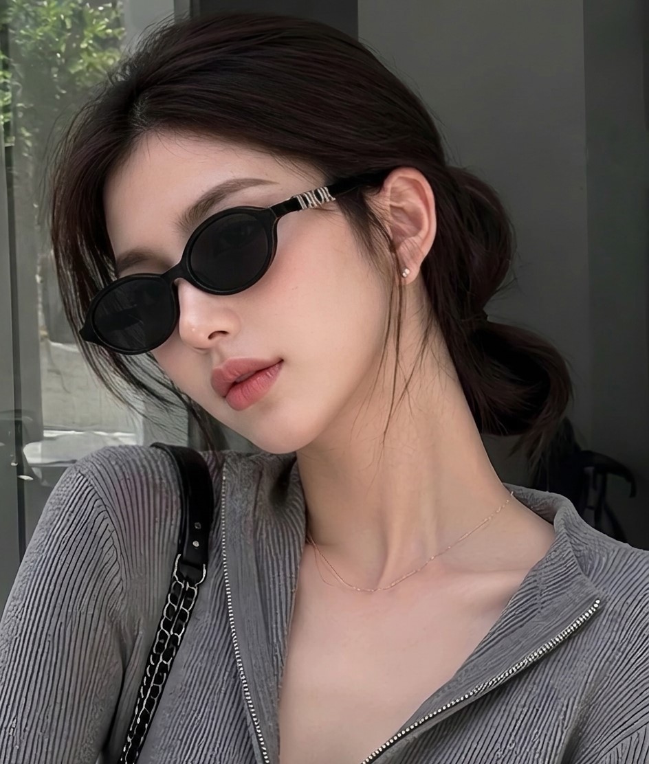 Kính mát DiorTreasure R1I Black Oval Sunglasses 10