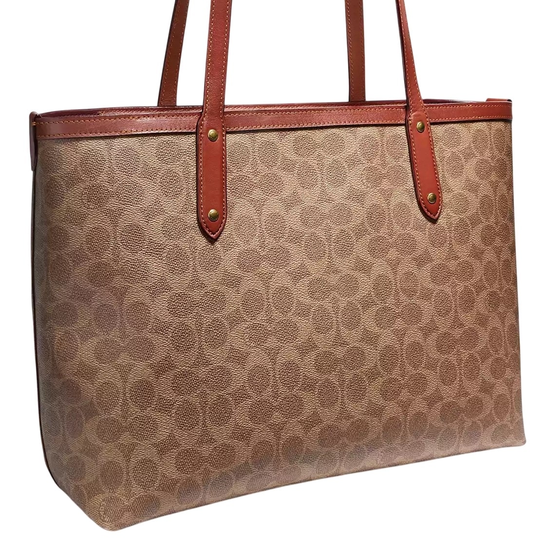 Túi Coach Central Tote With Zip In Signature Canvas Sand Brown 69422 2