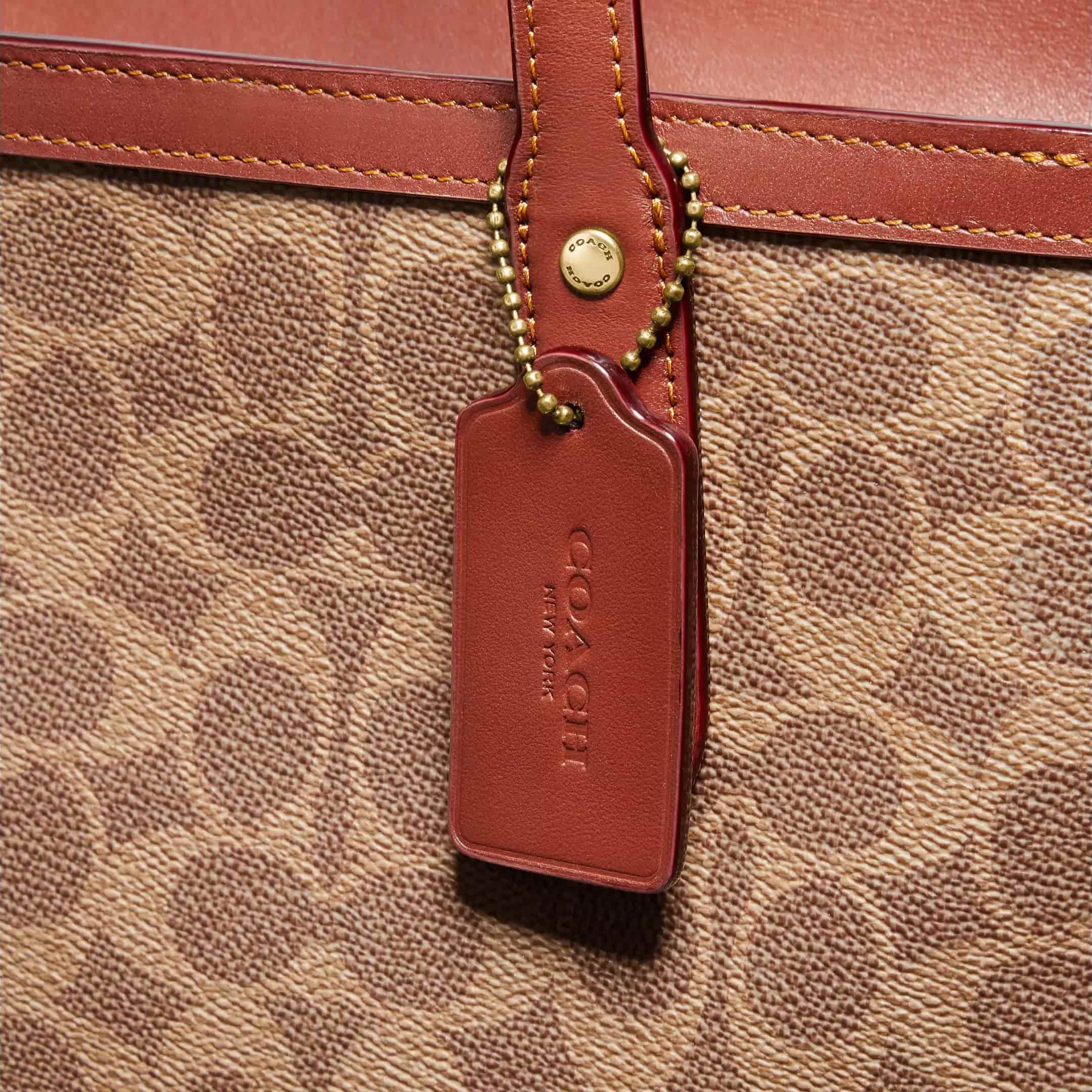 Túi Coach Central Tote With Zip In Signature Canvas Sand Brown 69422 3