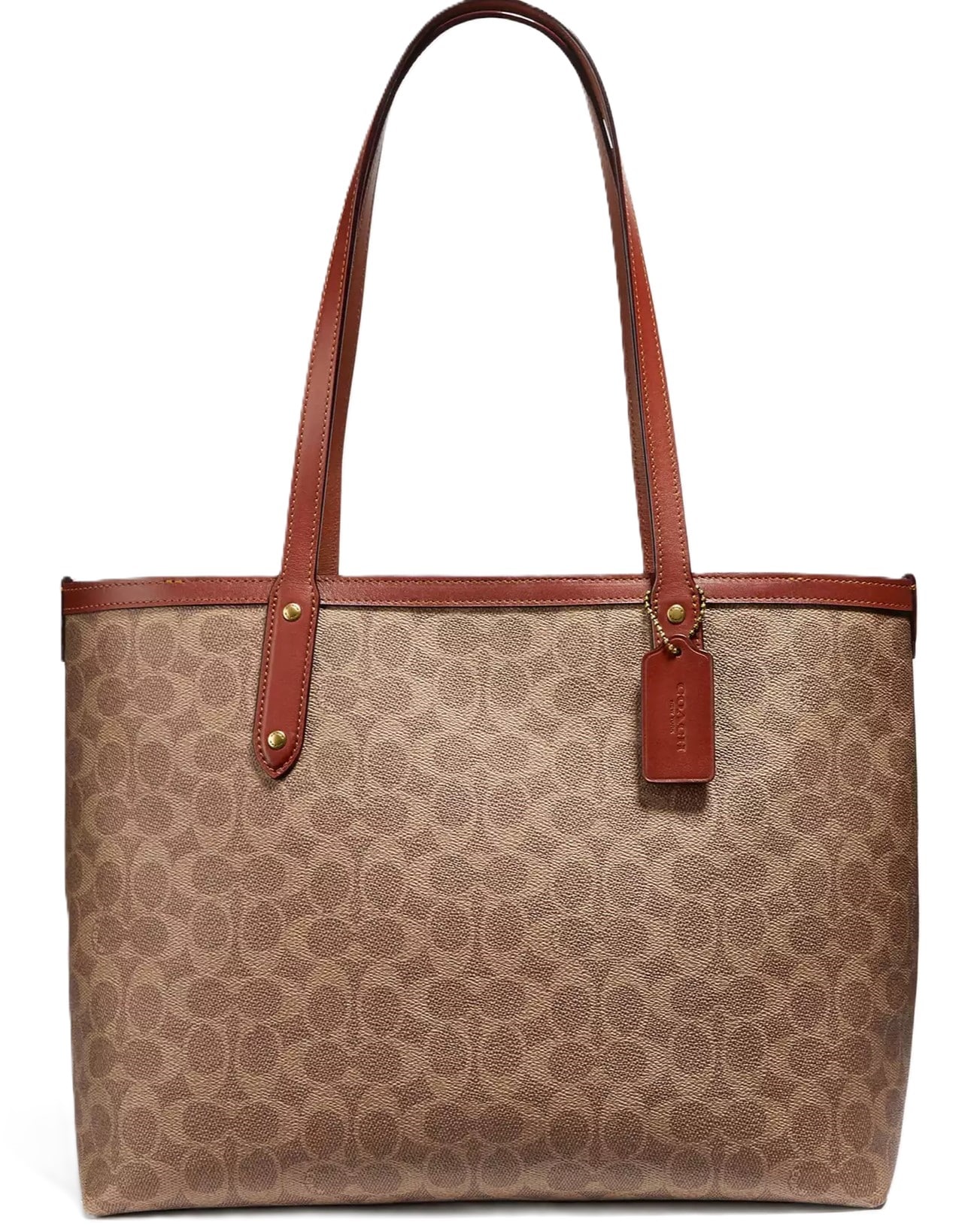 Túi Coach Central Tote With Zip In Signature Canvas Sand Brown 69422 1