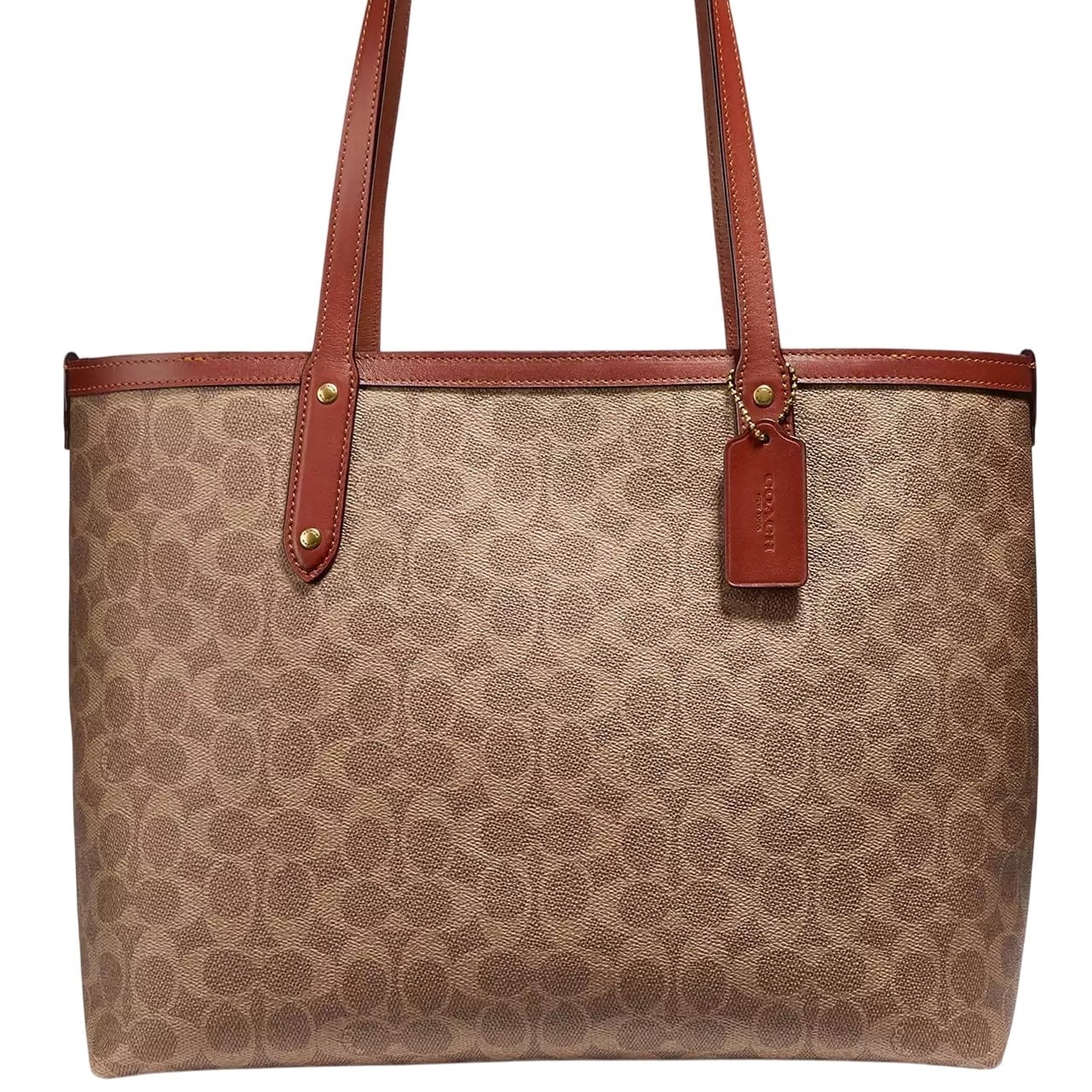 Túi Coach Central Tote With Zip In Signature Canvas Sand Brown 69422 7