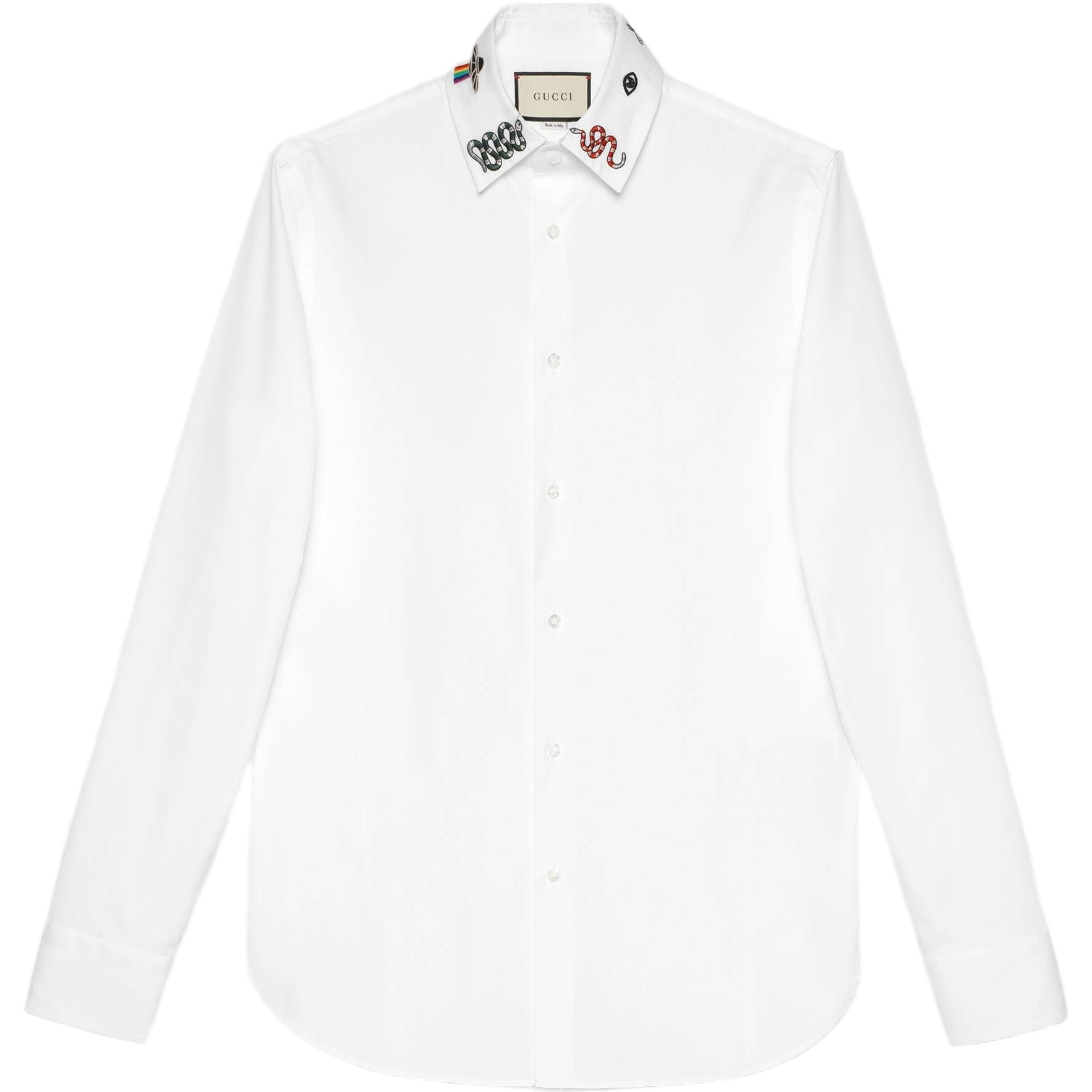 Áo Gucci Nam White Symbols Shirt with Snake Eye and UFO Design 1