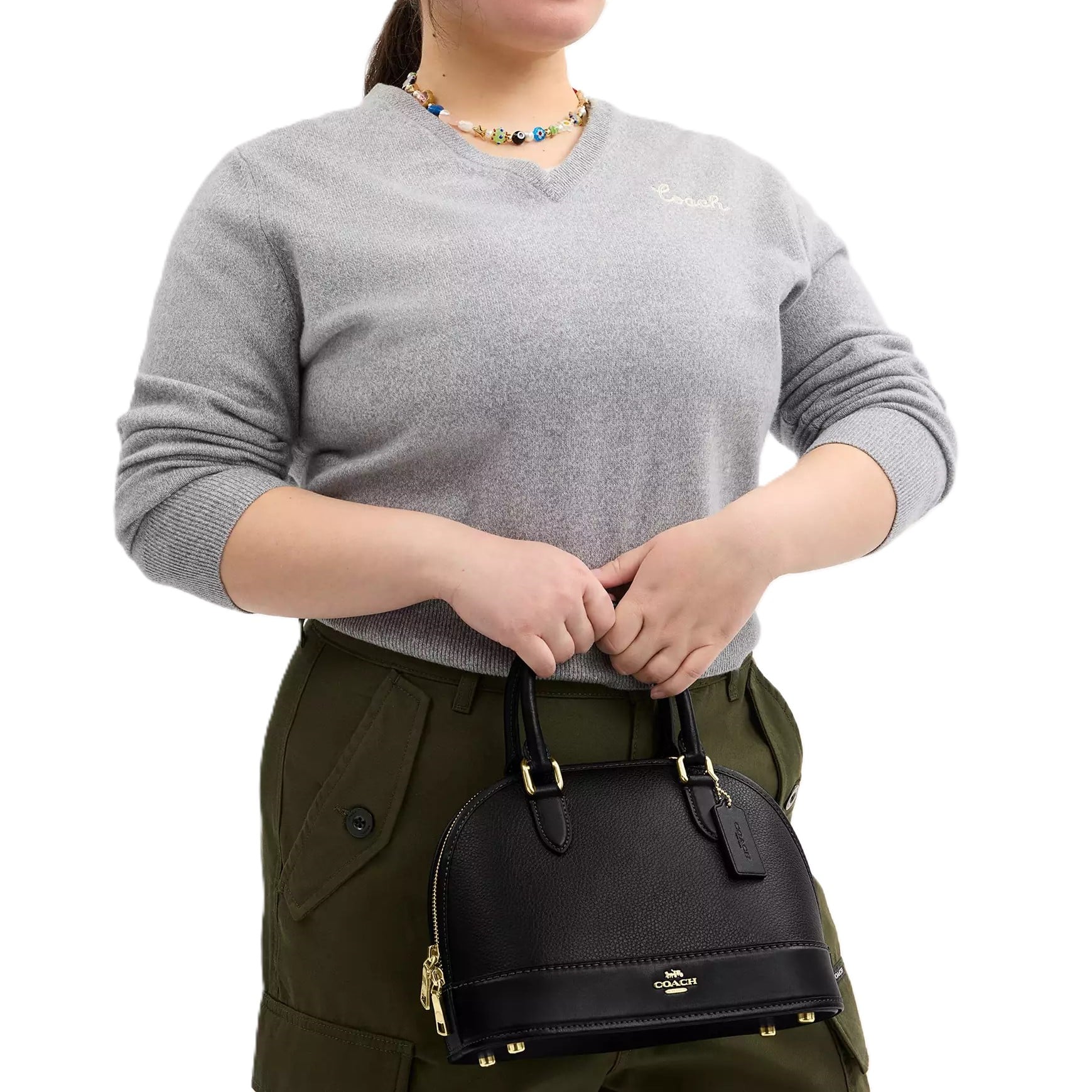 Túi Coach Hến Sabrina Satchel Bag Black CAM55 6