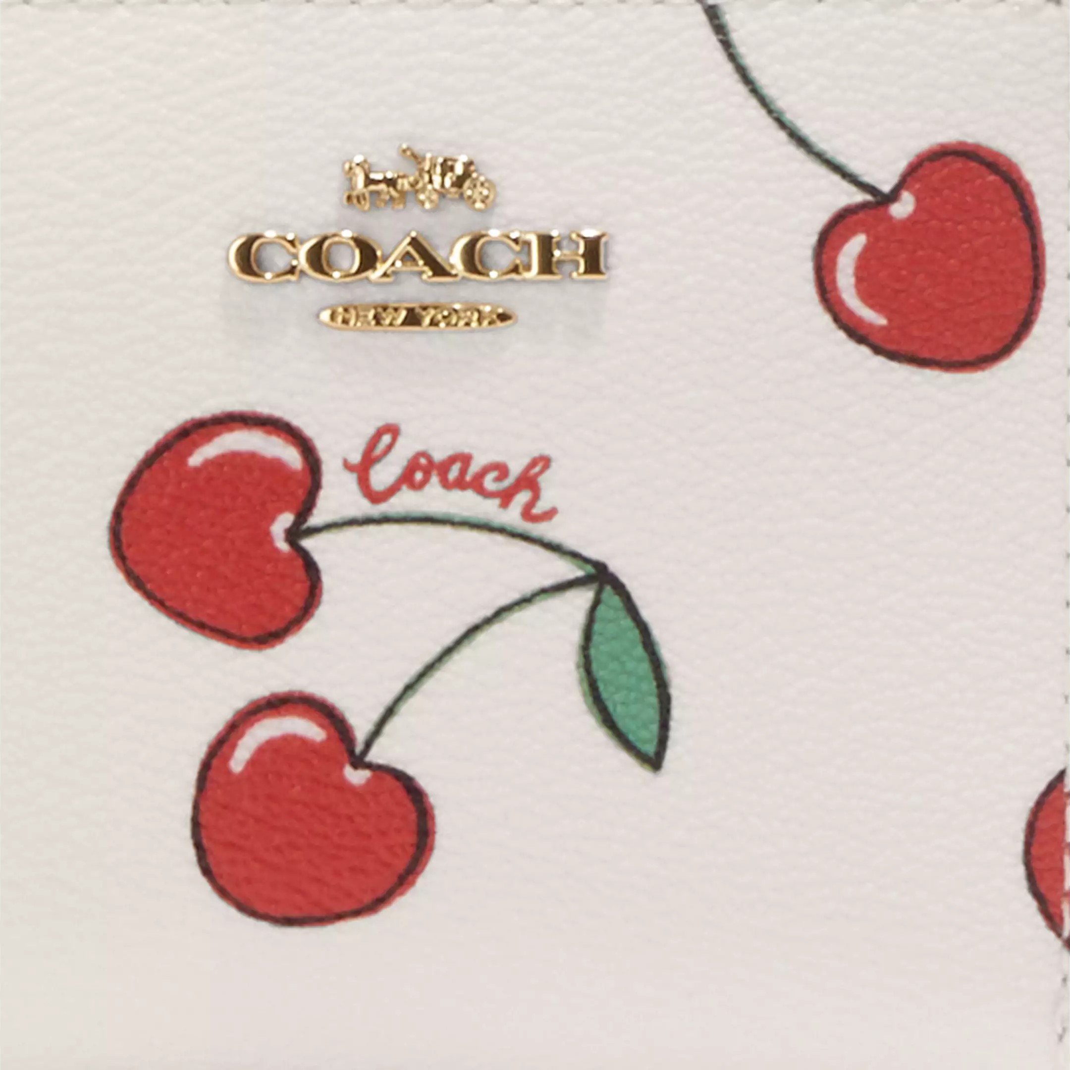 Ví nữ ngắn Coach Snap Wallet With Heart Cherry Print CF407 4