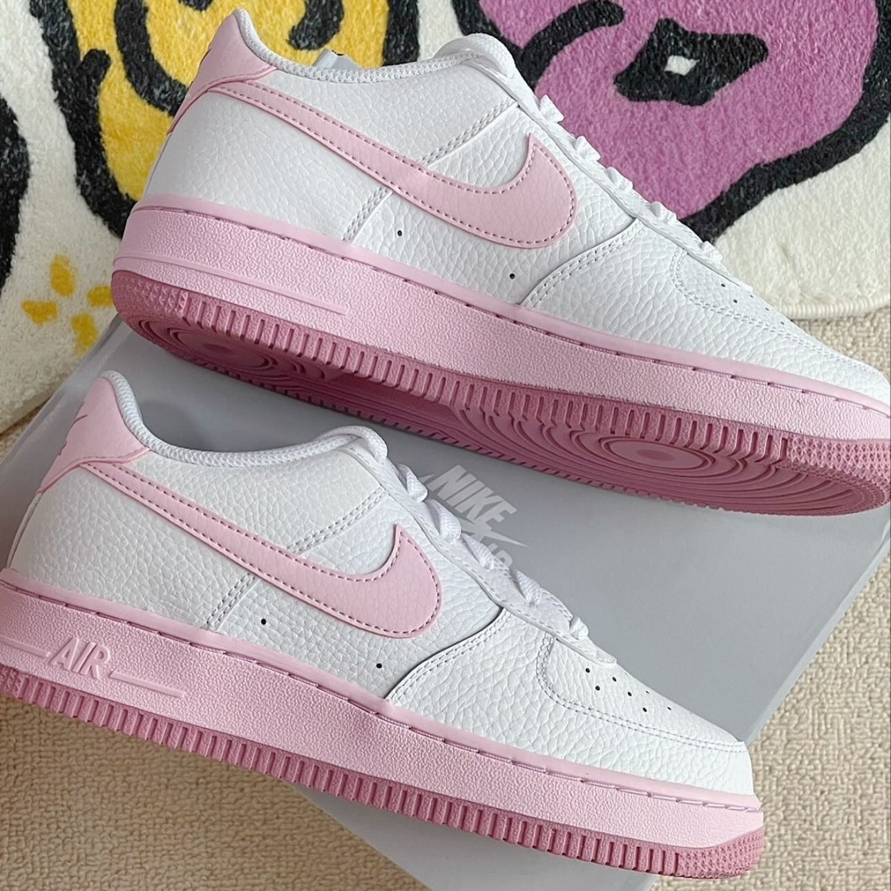 Giày Nike nữ Air Force 1 GS White Pink Foam CT3839-107 8