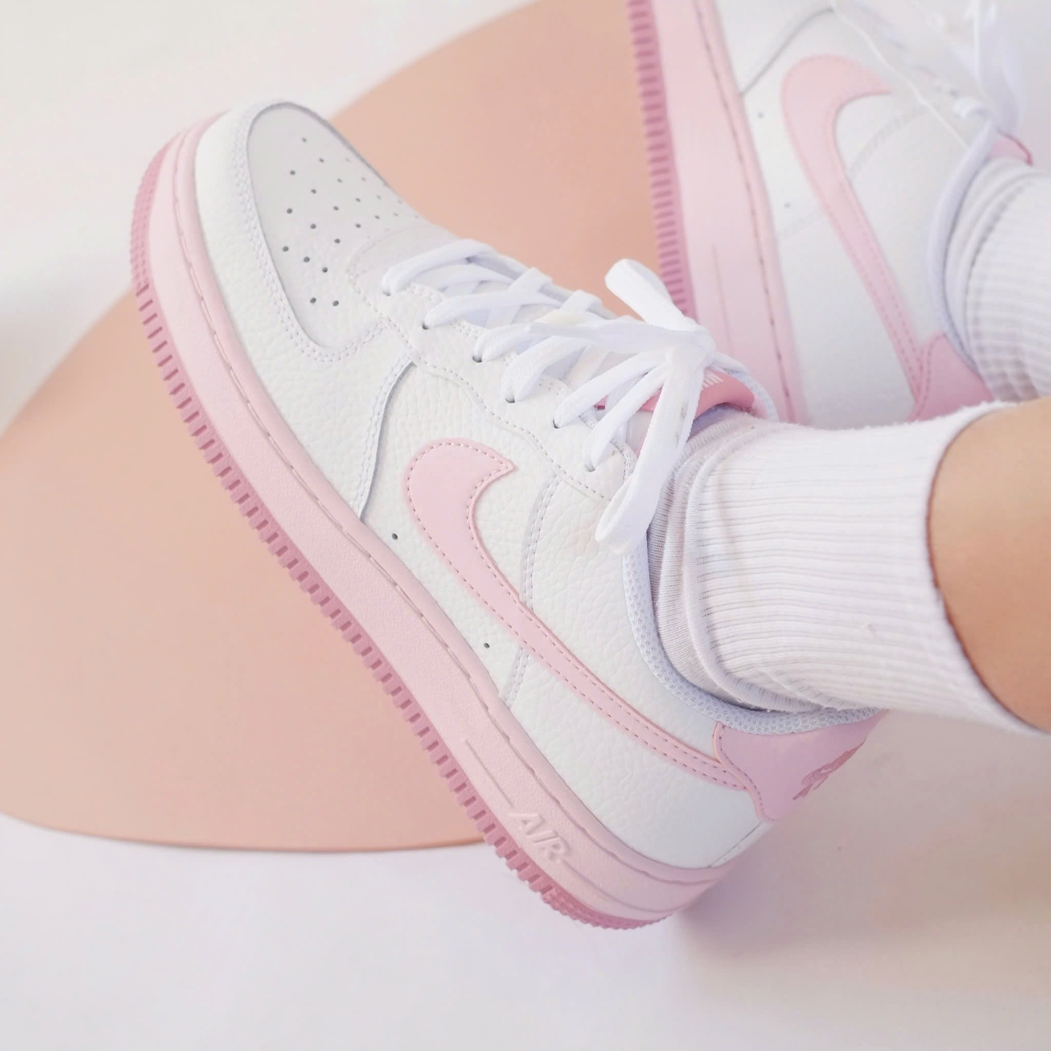 Giày Nike nữ Air Force 1 GS White Pink Foam CT3839-107 9