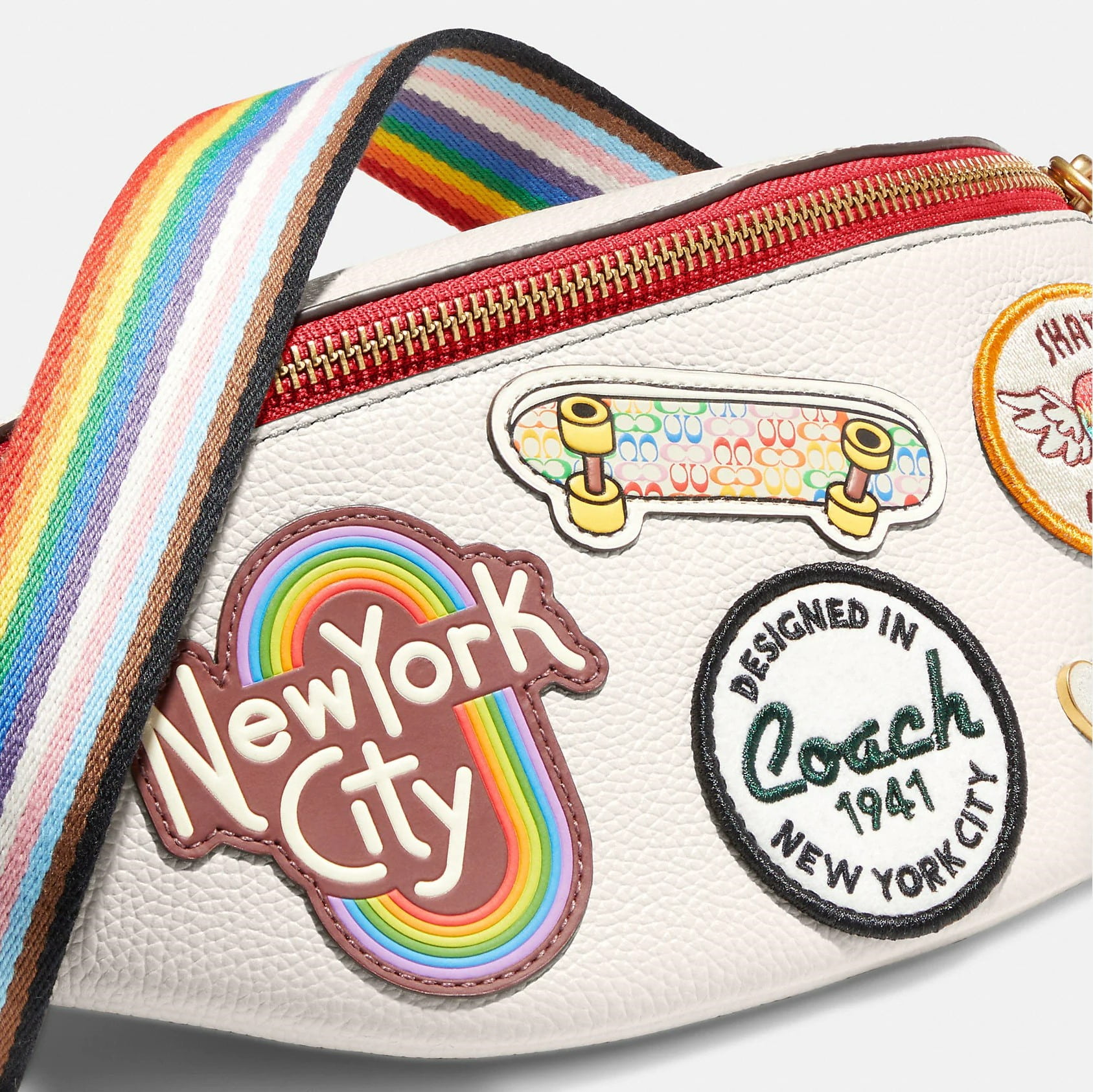 TÚI BAO TỬ COACH NEW YORK CITY CHARTER BELT BAG 7 WITH PATCHES 12