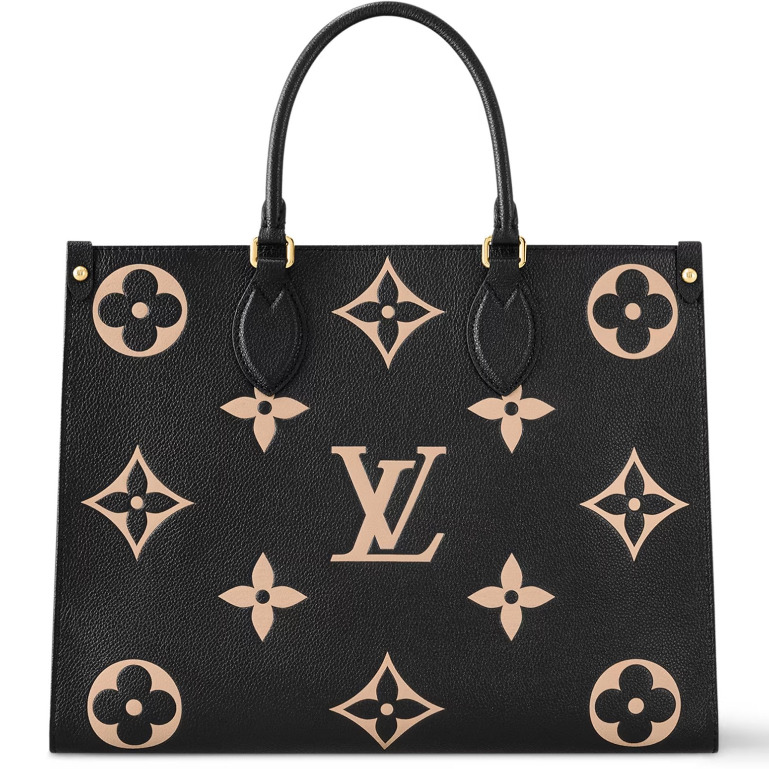 Túi Louis Vuitton Onthego MM Tote Bag Bicolor Monogram Empreinte Leather Black M45495 1
