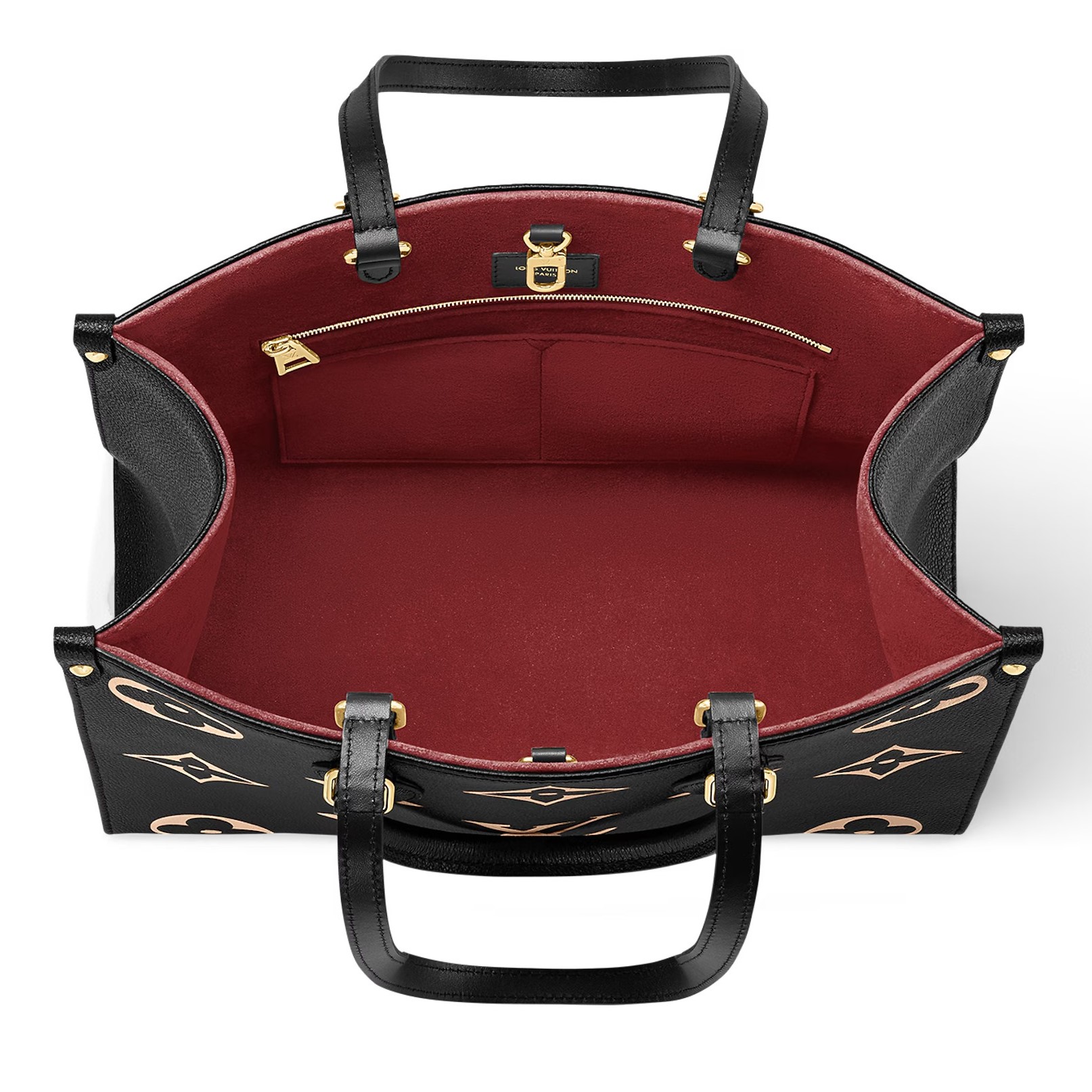 Túi Louis Vuitton Onthego MM Tote Bag Bicolor Monogram Empreinte Leather Black M45495 4