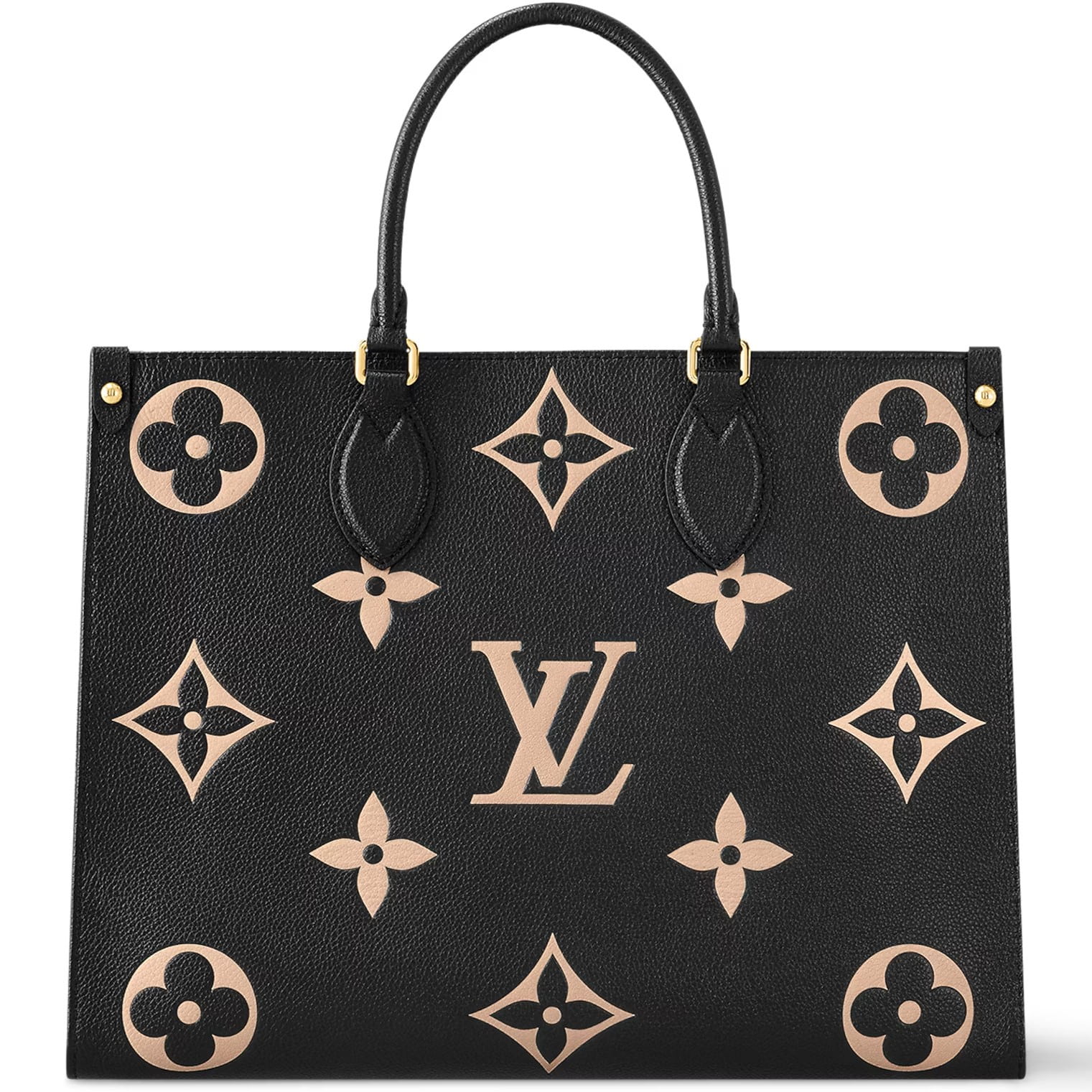 Túi Louis Vuitton Onthego MM Tote Bag Bicolor Monogram Empreinte Leather Black M45495 6