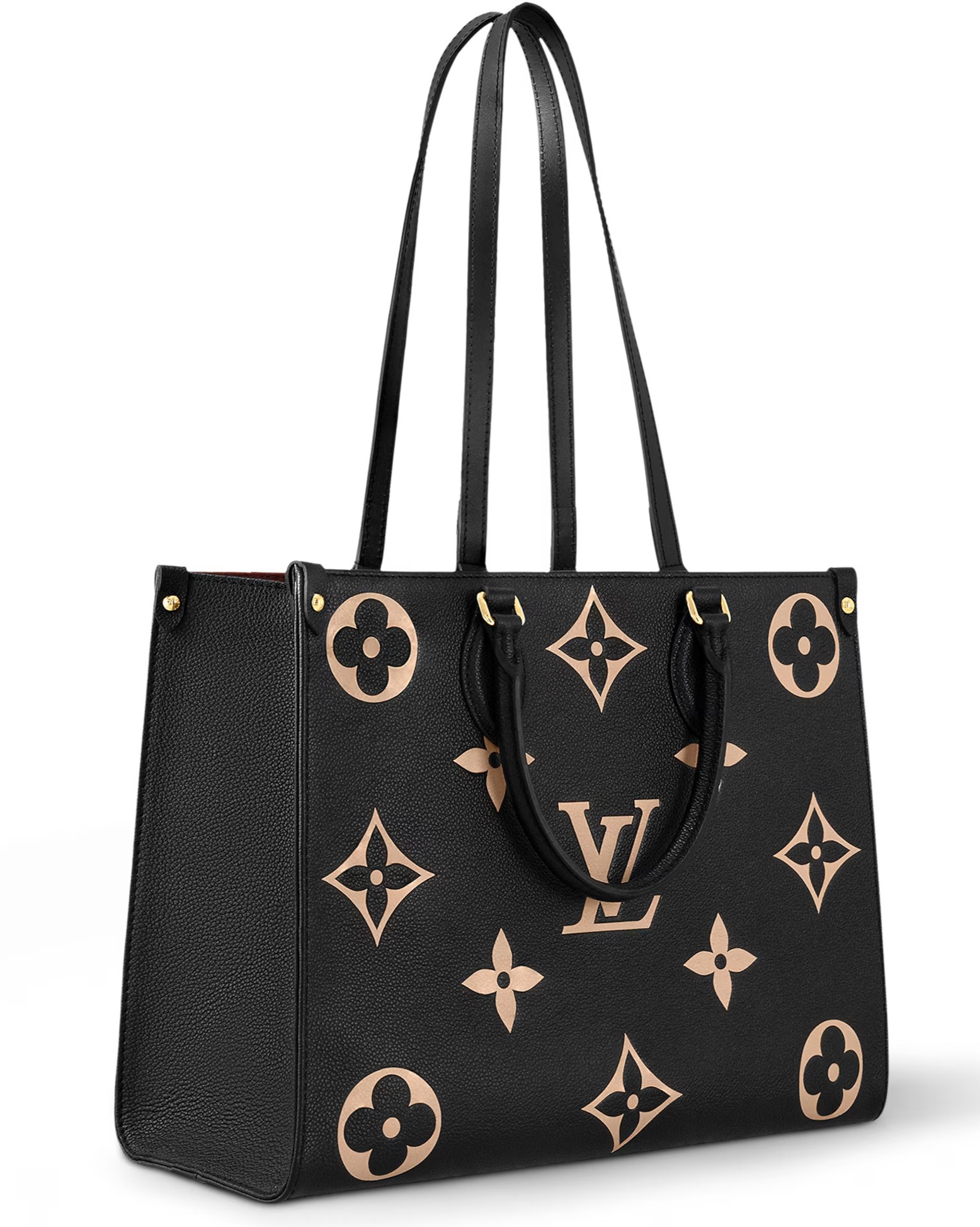 Túi Louis Vuitton Onthego MM Tote Bag Bicolor Monogram Empreinte Leather Black M45495 7