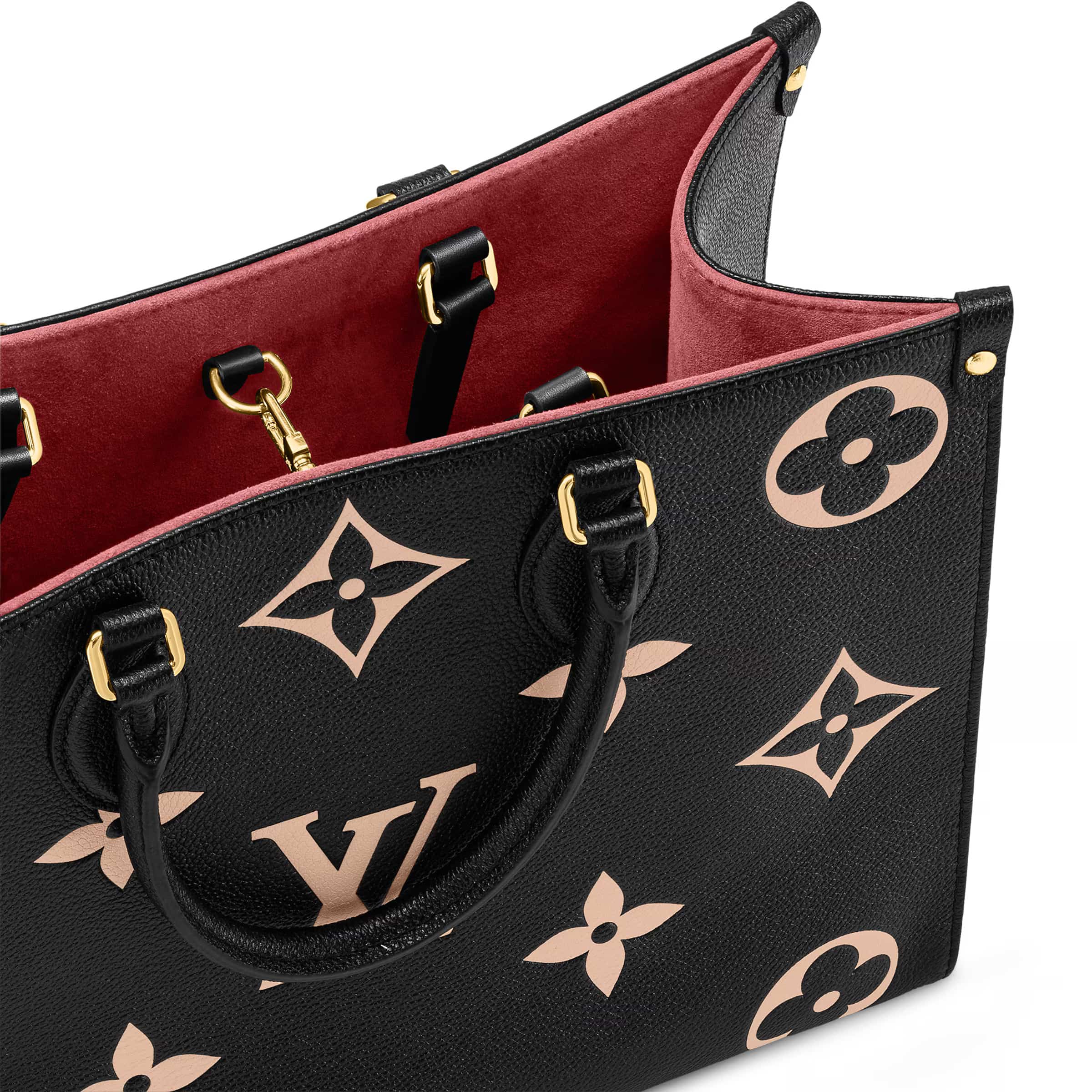 Túi Louis Vuitton Onthego MM Tote Bag Bicolor Monogram Empreinte Leather Black M45495 5