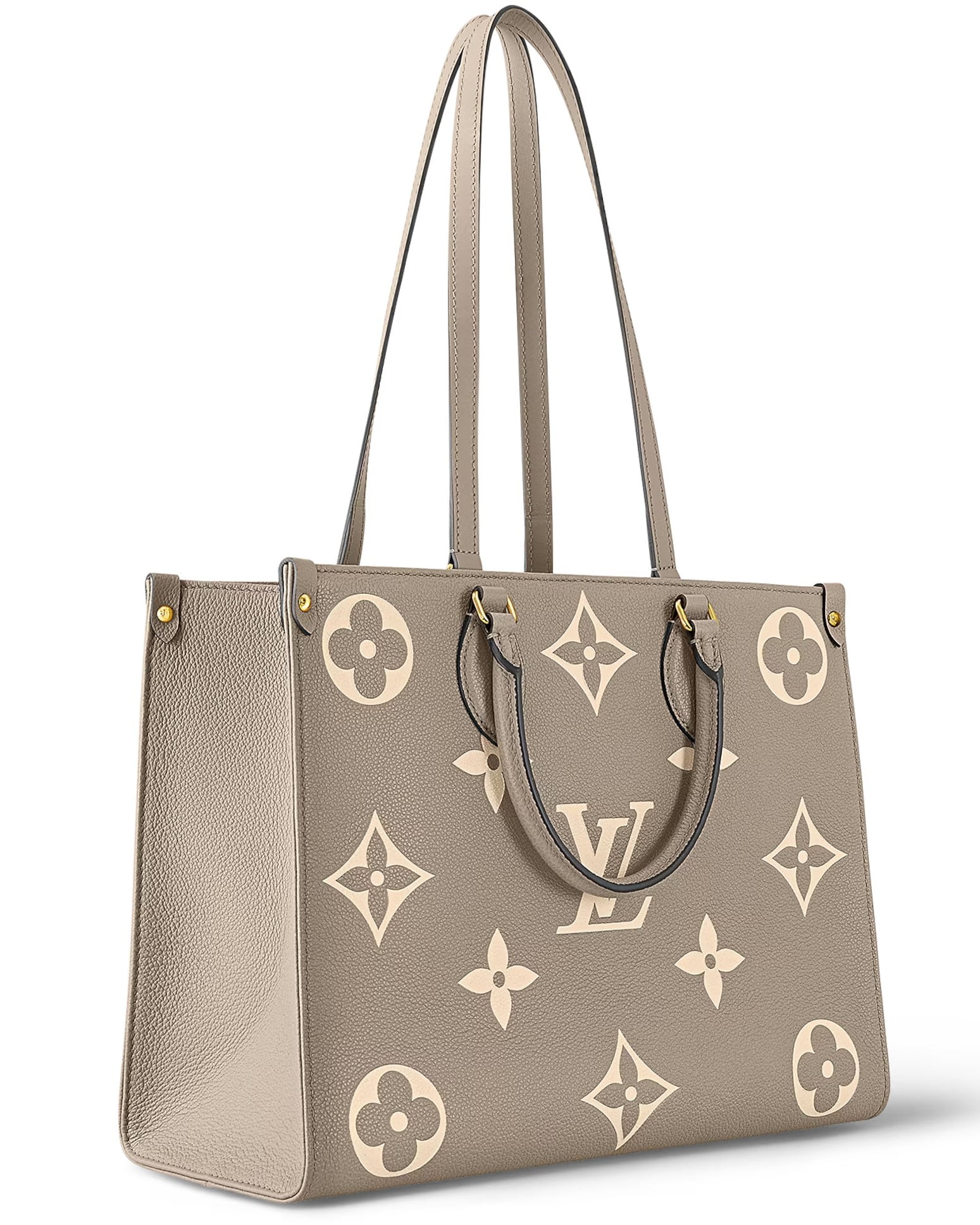 Túi Louis Vuitton Onthego MM Tote Bag Bicolor Monogram Empreinte Leather Tourterelle Grey M45494 1