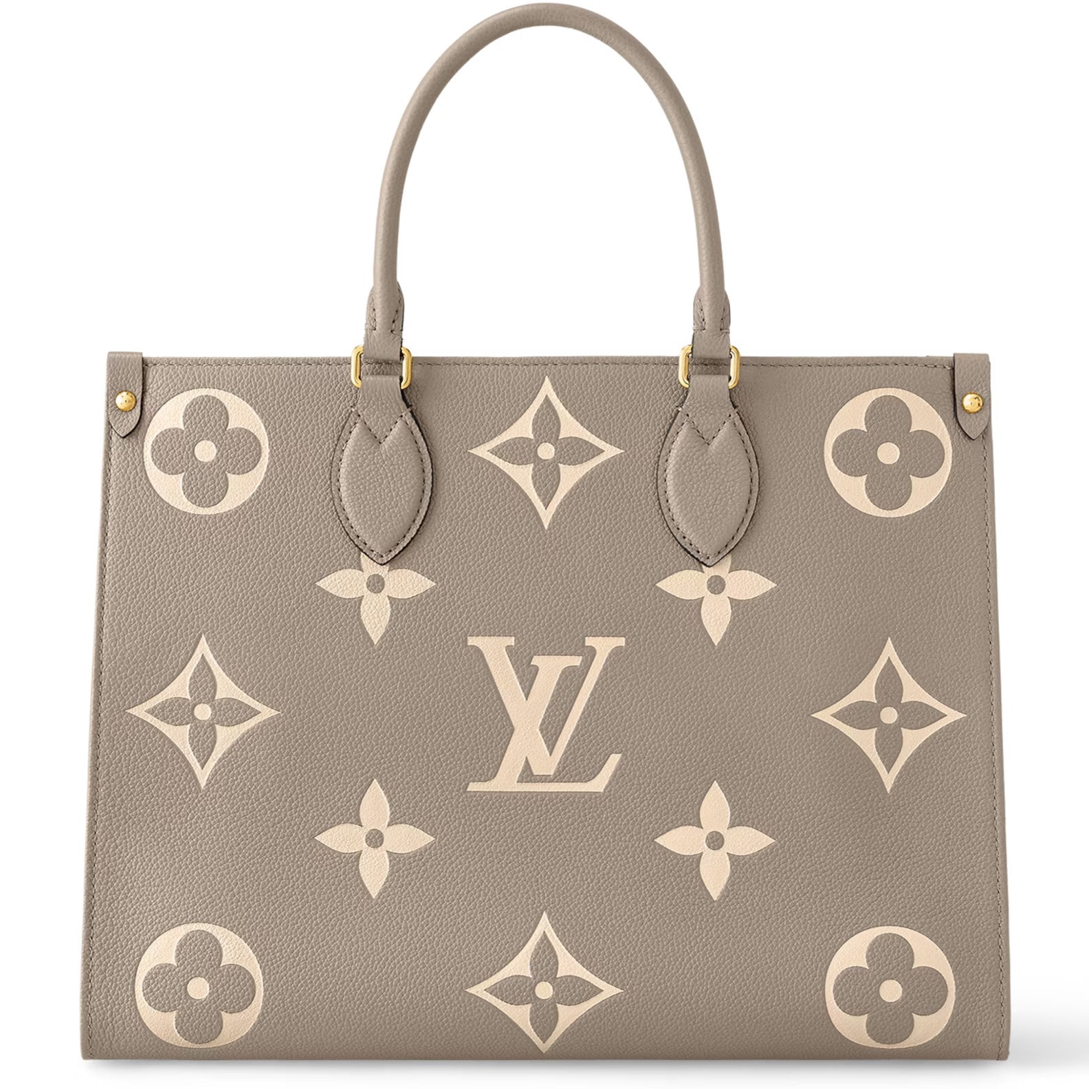 Túi Louis Vuitton Onthego MM Tote Bag Bicolor Monogram Empreinte Leather Tourterelle Grey M45494 4