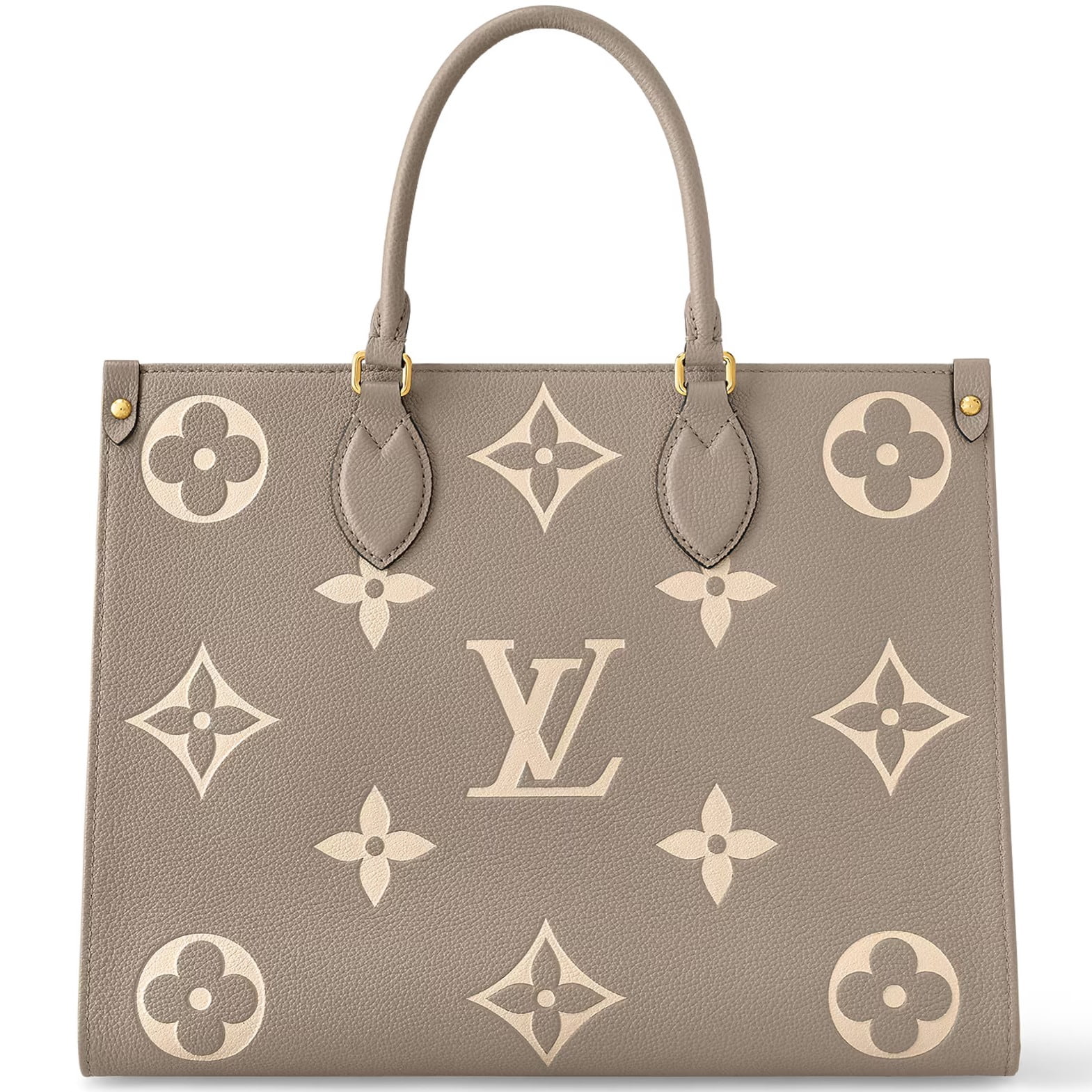 Túi Louis Vuitton Onthego MM Tote Bag Bicolor Monogram Empreinte Leather Tourterelle Grey M45494 7