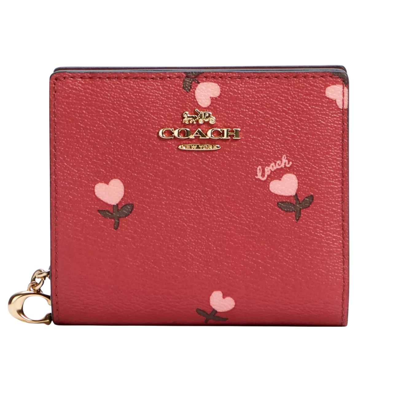 Ví Coach ngắn Snap Wallet With Heart Floral Print C2868 2