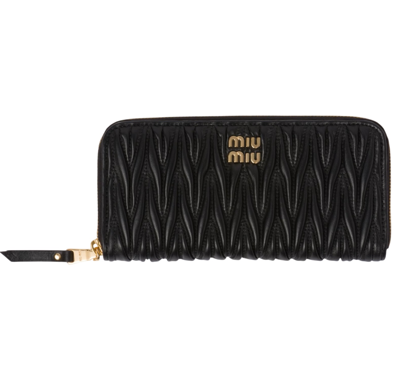 Ví dài Miu Miu Large Matelassé Nappa Leather Wallet Black 2