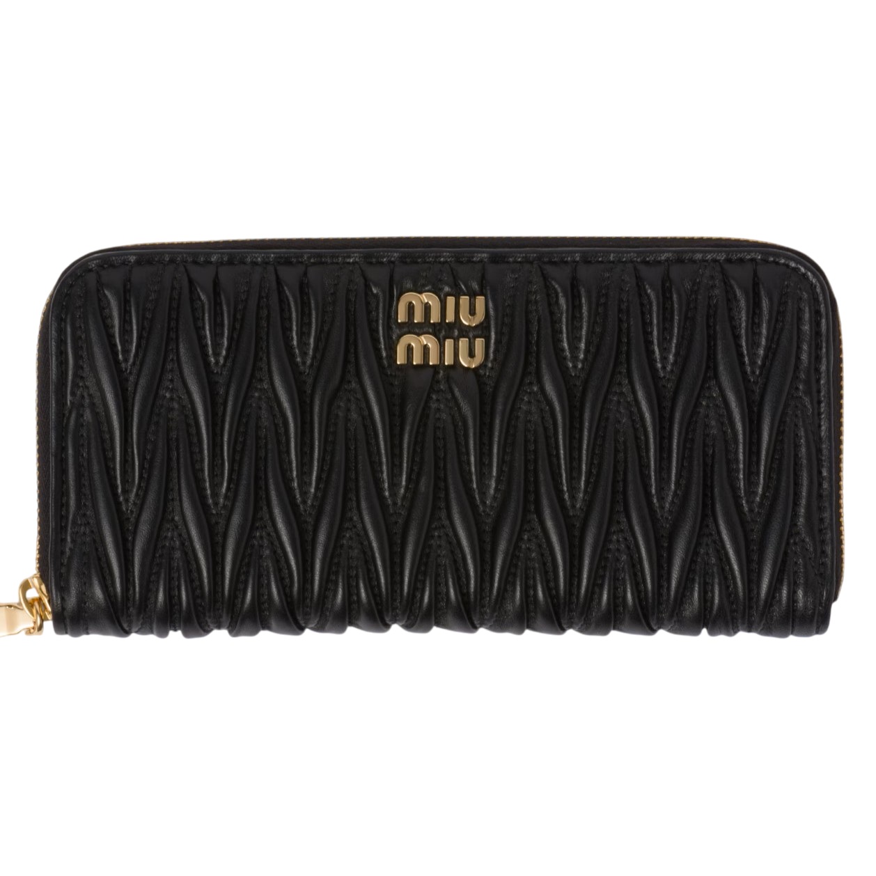 Ví dài Miu Miu Large Matelassé Nappa Leather Wallet Black 5