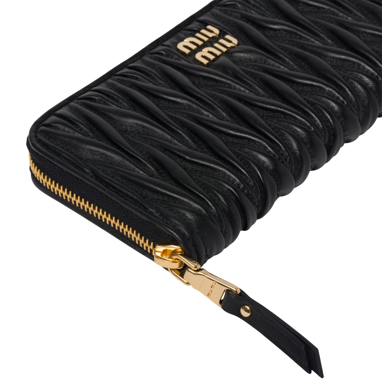 Ví dài Miu Miu Large Matelassé Nappa Leather Wallet Black 6