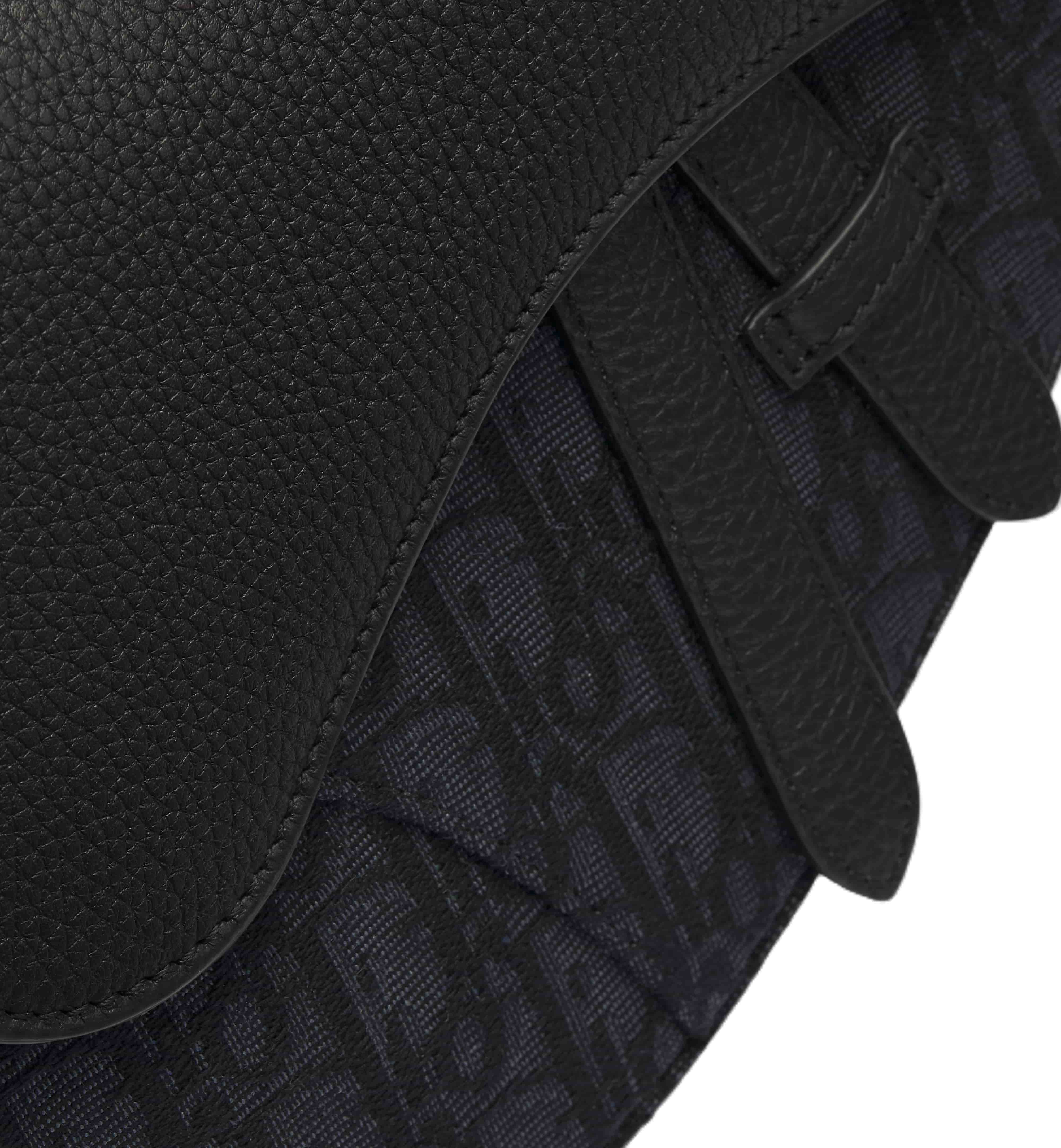 Túi Dior Saddle Bag Black Grained Taurillon Leather and Black Dior Oblique Jacquard 1