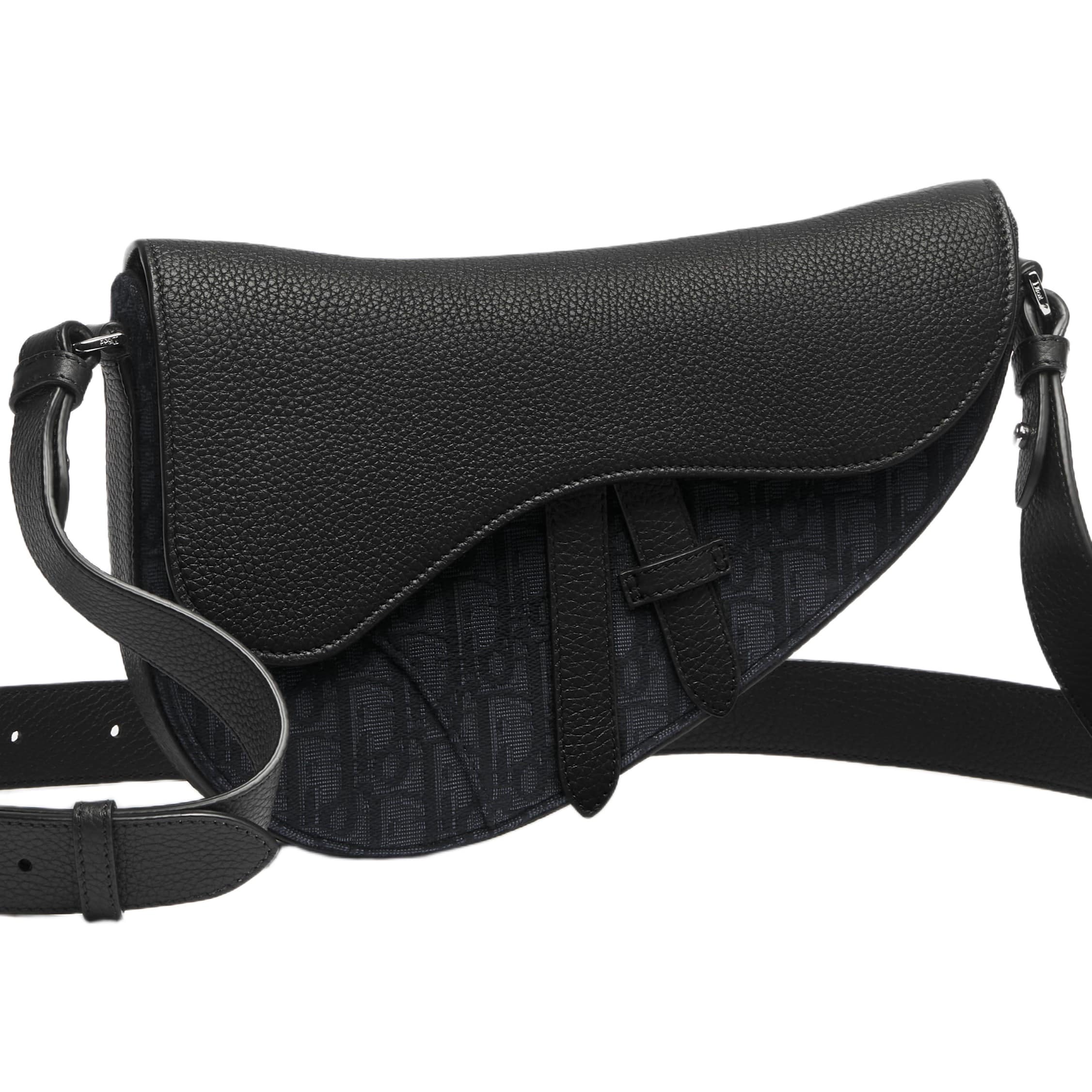 Túi Dior Saddle Bag Black Grained Taurillon Leather and Black Dior Oblique Jacquard 6