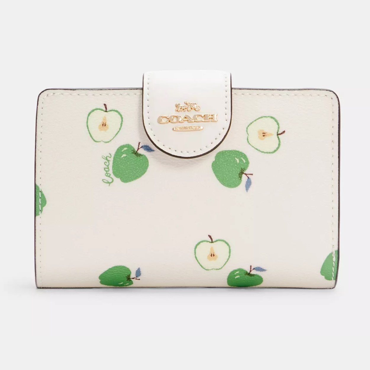 VÍ CẦM TAY NỮ COACH MEDIUM CORNER ZIP WALLET WITH APPLE PRINT C4116 1