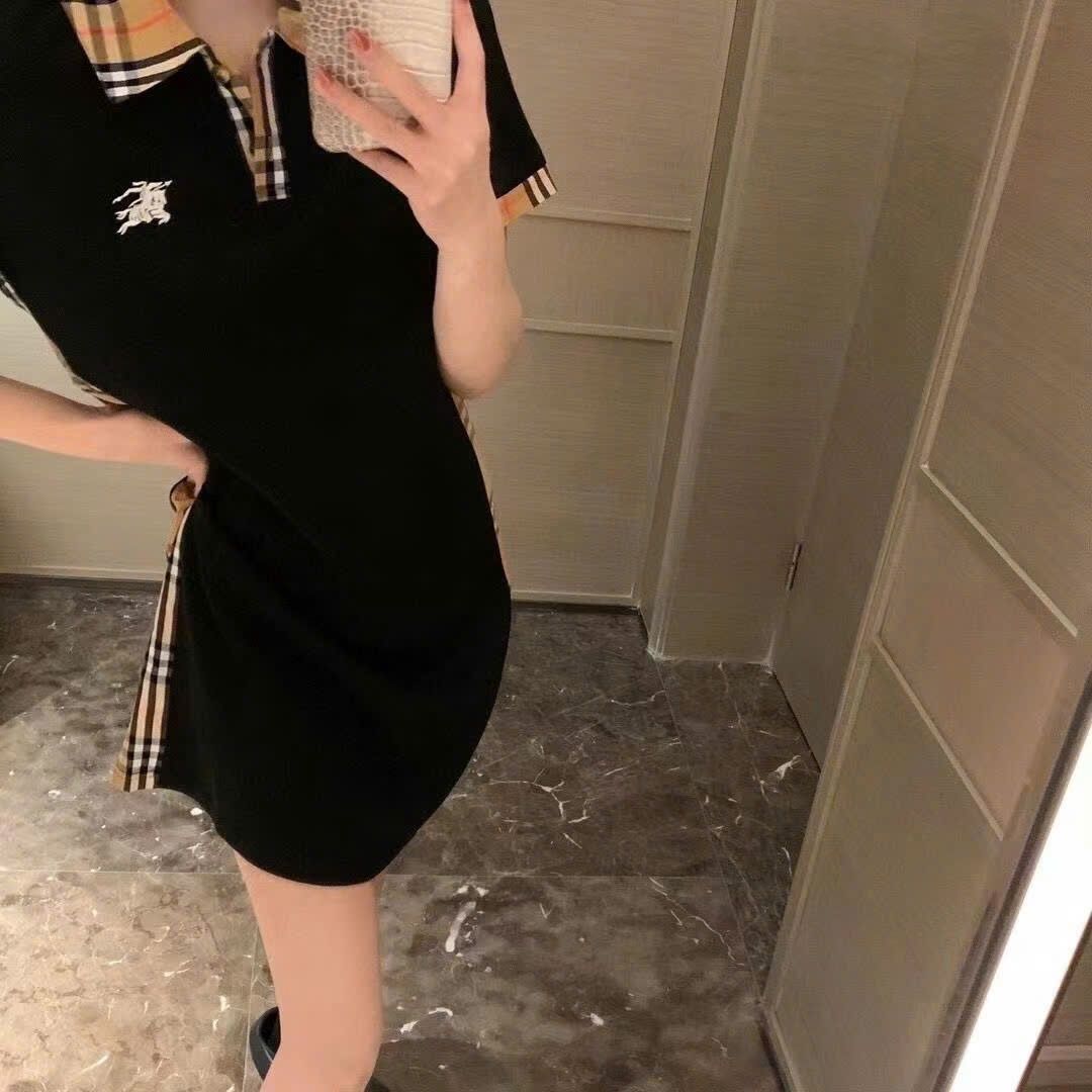Đầm suông thun tay ngắn phối họa tiết hãng Burberry 7