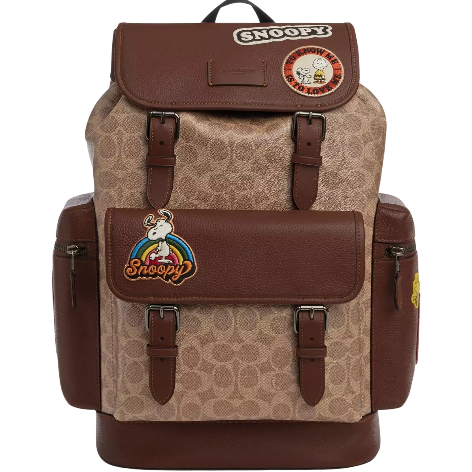 Balo Coach X Peanuts Sprint Backpack In Signature Canvas With Patches CBI44 2