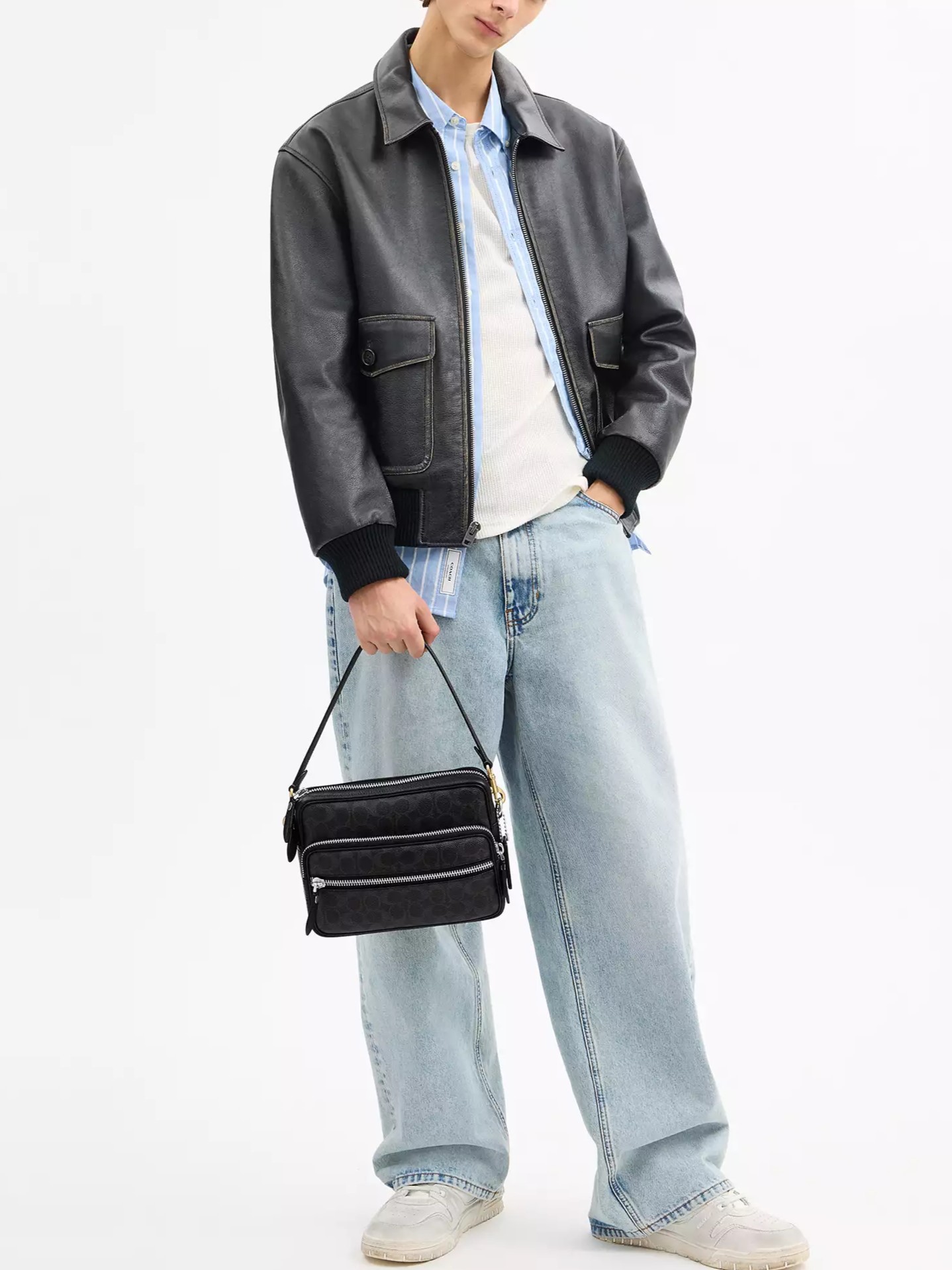 Túi Coach Dakota Crossbody Bag In Signature Canvas Black CDS85 3