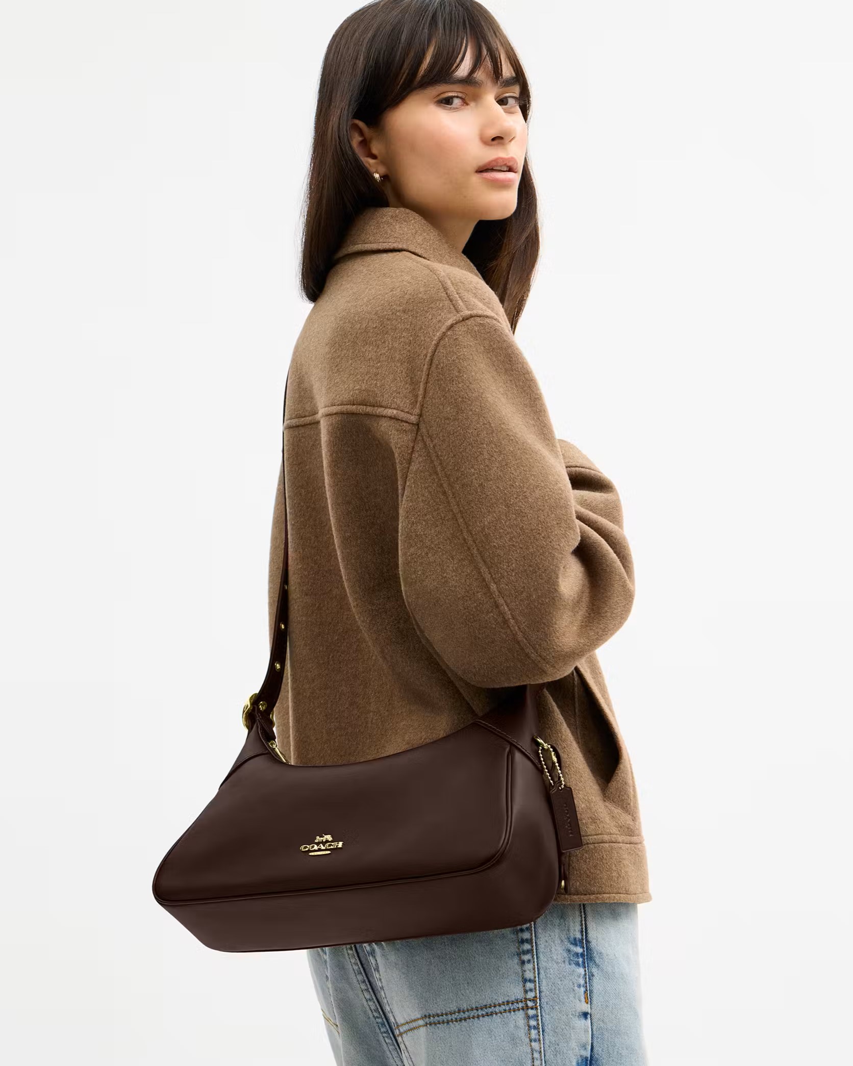 Túi đeo vai Coach Ella Small Shoulder Bag Espresso CDV35 5