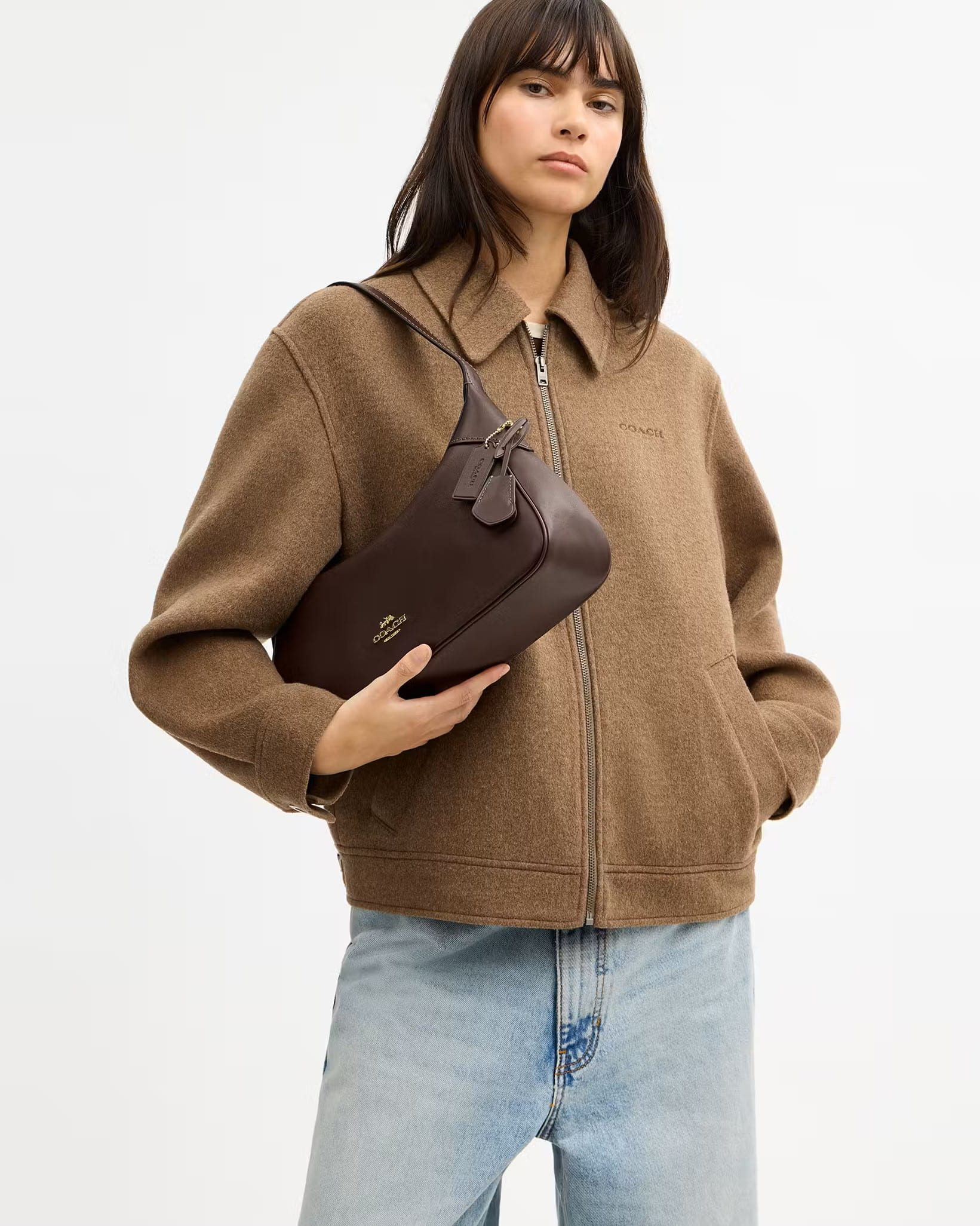 Túi đeo vai Coach Ella Small Shoulder Bag Espresso CDV35 6