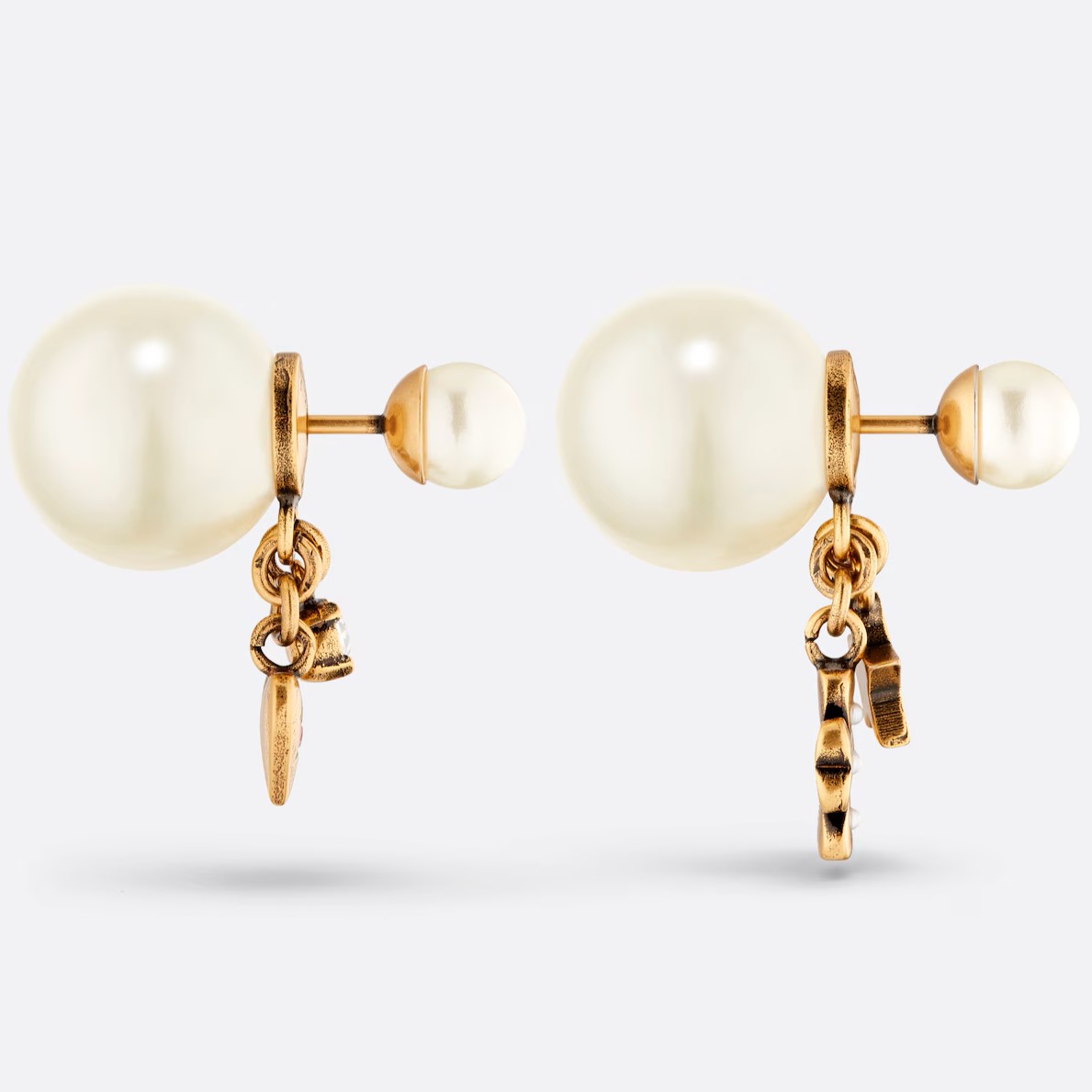 HOA TAI DIOR TRIBALES EARRINGS WITH WHITE RESIN PEARLS AND MULTICOLOR CRYSTALS 3