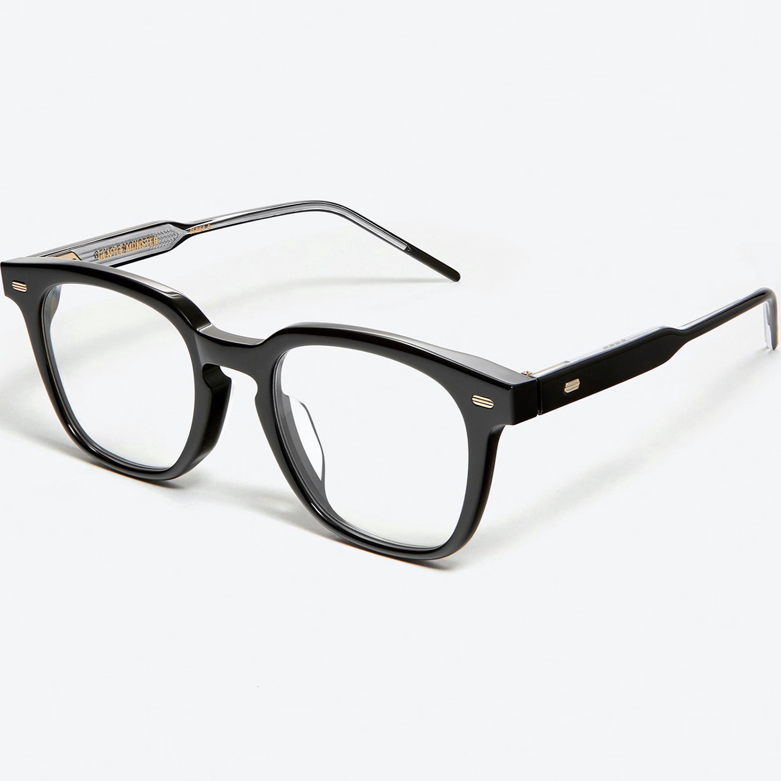 Kính Gentle Monster Kubo 01 Square Glasses in Black Acetate Frame Clear Lenses 1