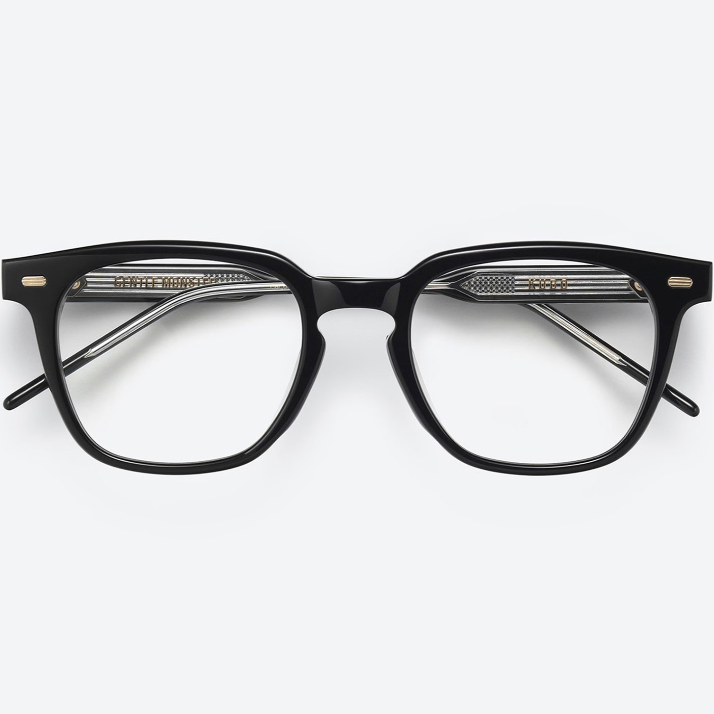 Kính Gentle Monster Kubo 01 Square Glasses in Black Acetate Frame Clear Lenses 6