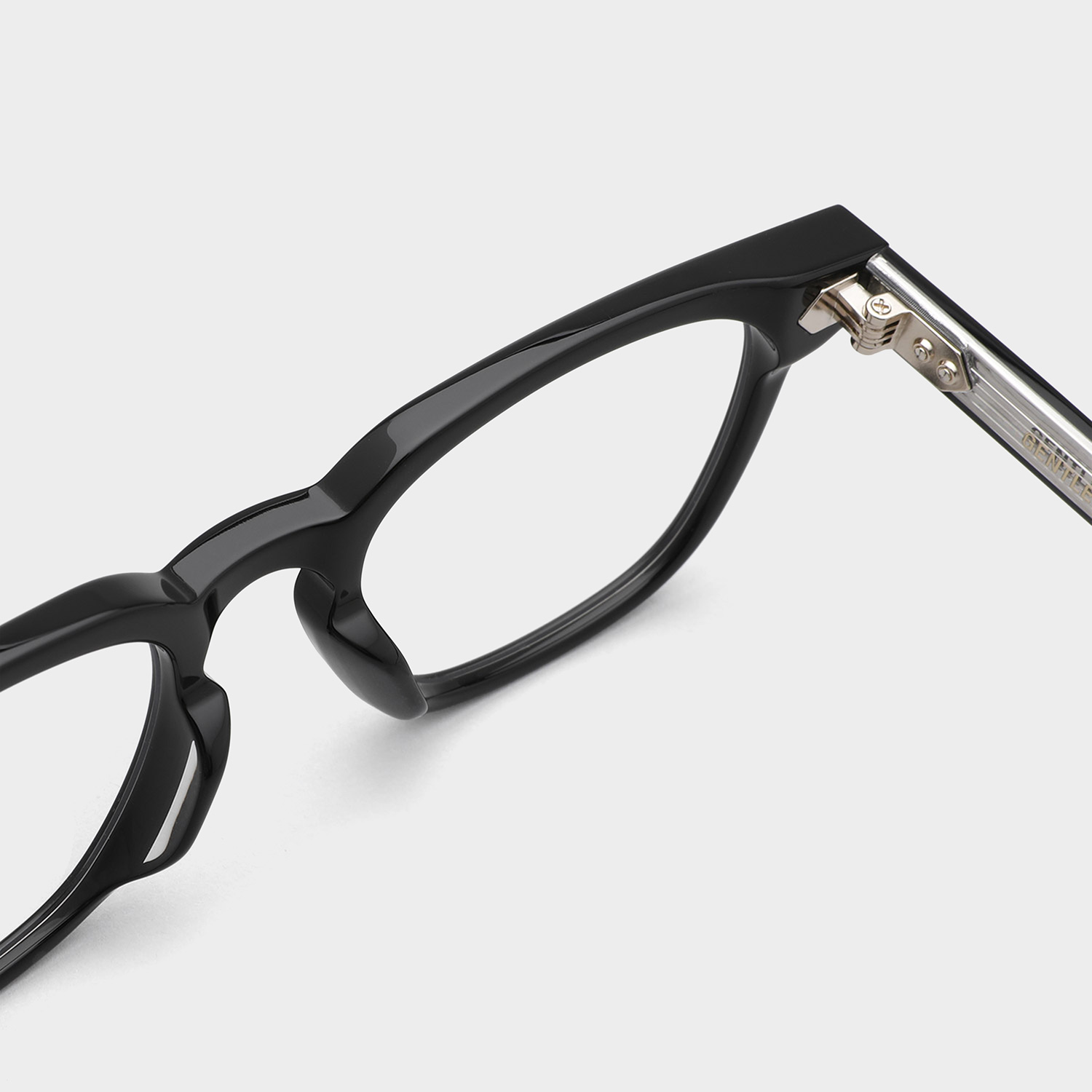 Kính Gentle Monster Kubo 01 Square Glasses in Black Acetate Frame Clear Lenses 11
