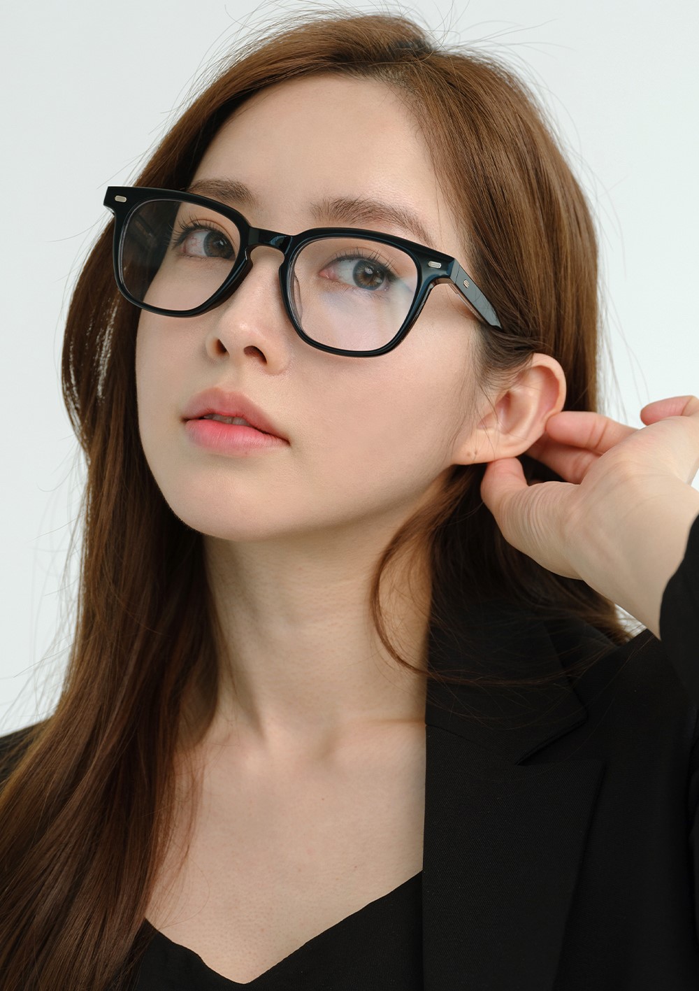 Kính Gentle Monster Kubo 01 Square Glasses in Black Acetate Frame Clear Lenses 12