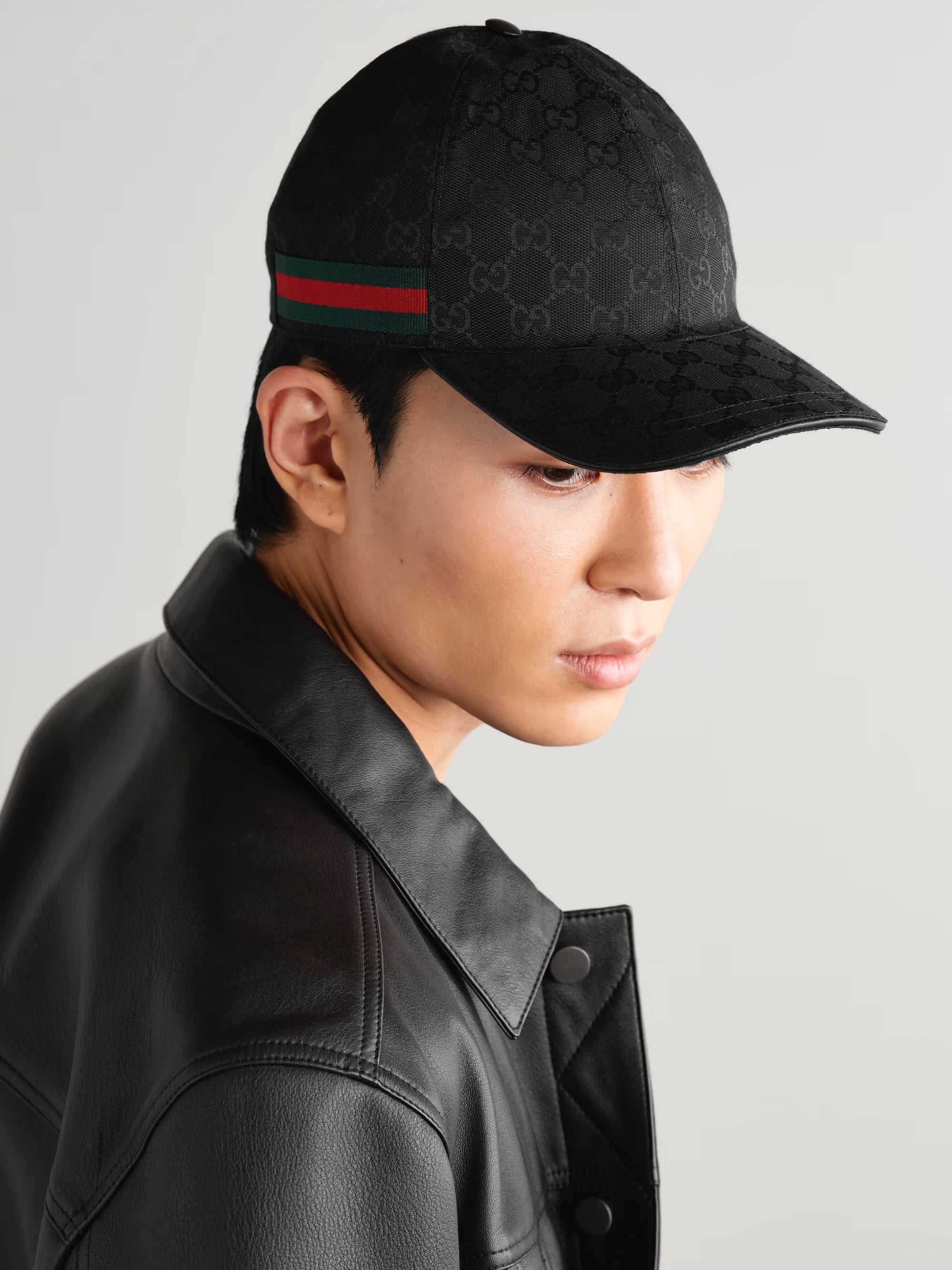Nón Gucci GG Canvas Baseball Hat With Web Black 2