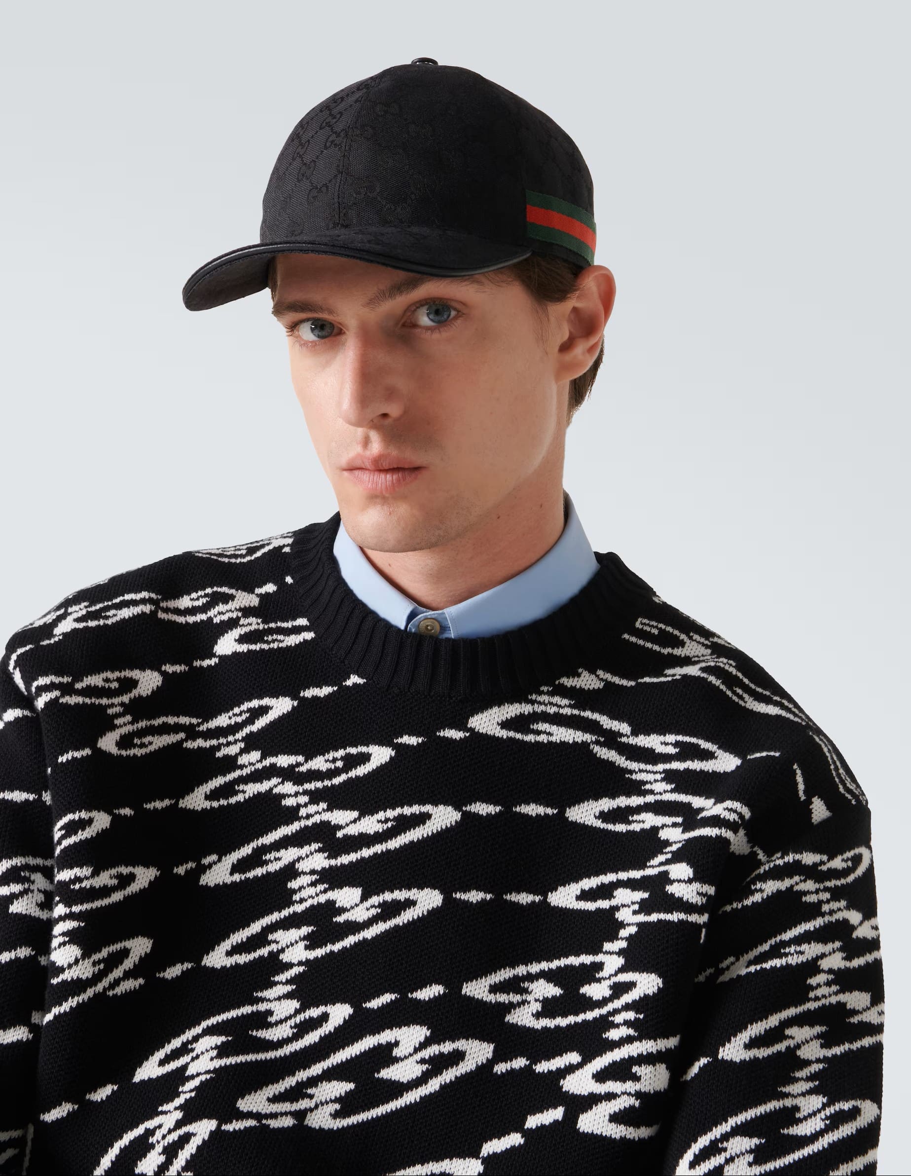 Nón Gucci GG Canvas Baseball Hat With Web Black 8