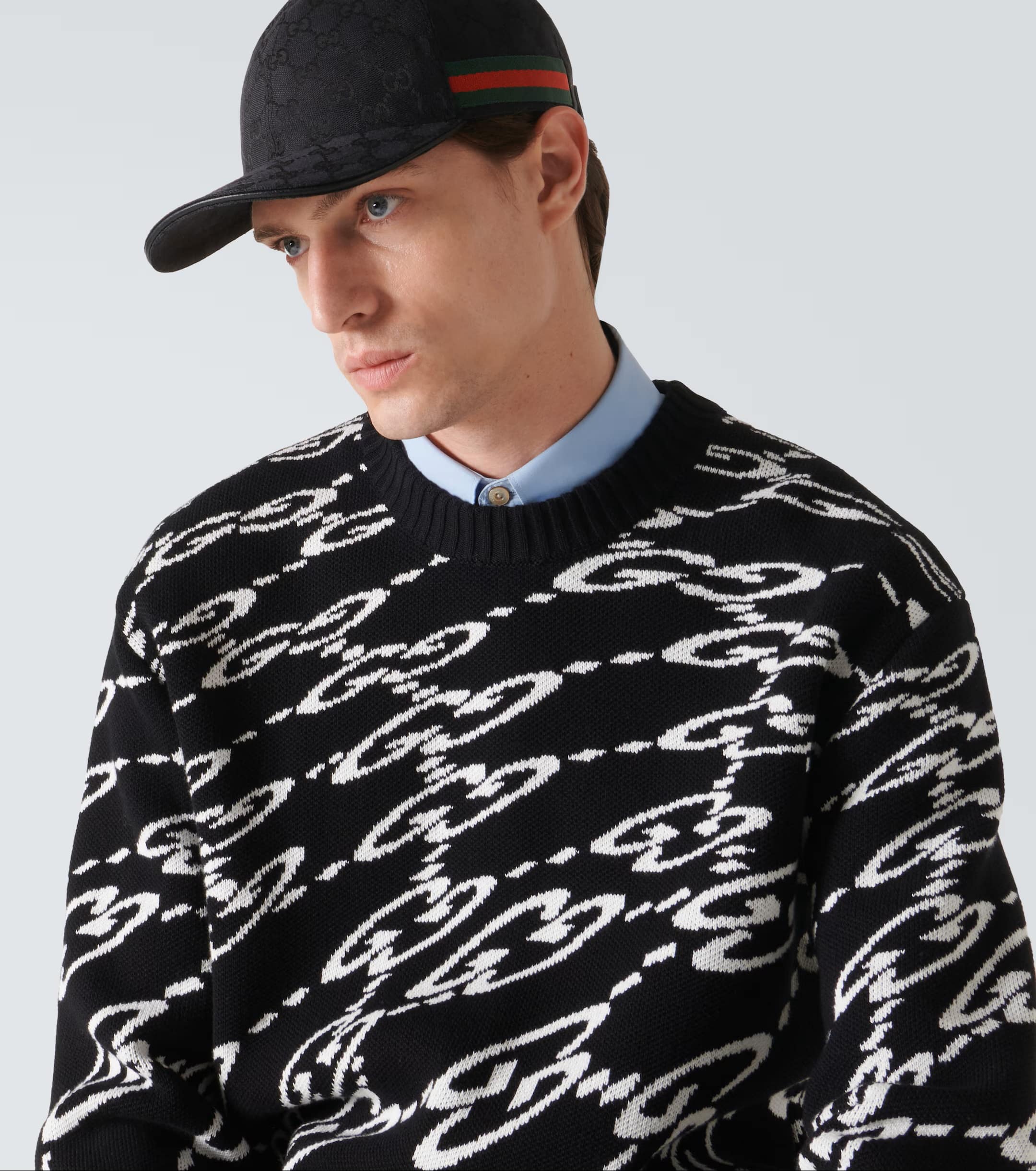 Nón Gucci GG Canvas Baseball Hat With Web Black 10